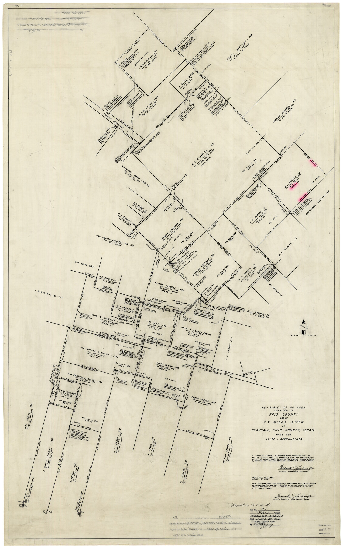 8911, Frio County Rolled Sketch 21, General Map Collection

