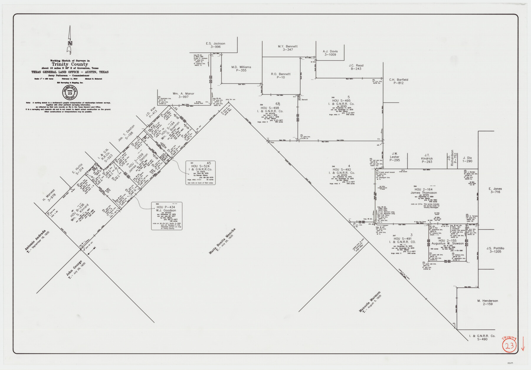 89259, Trinity County Working Sketch 23, General Map Collection