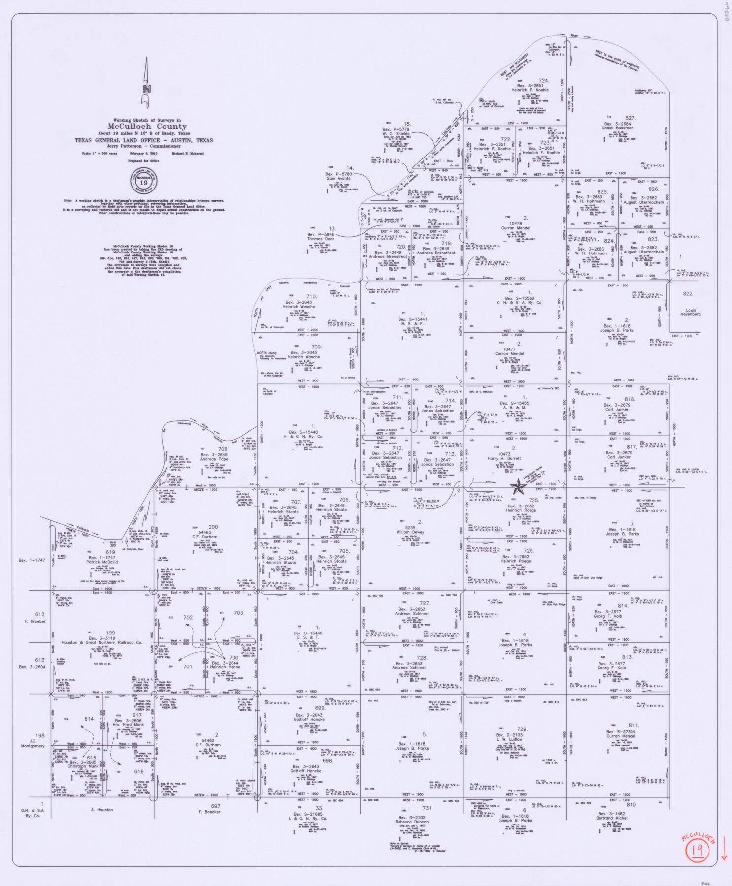 89260, McCulloch County Working Sketch 19, General Map Collection