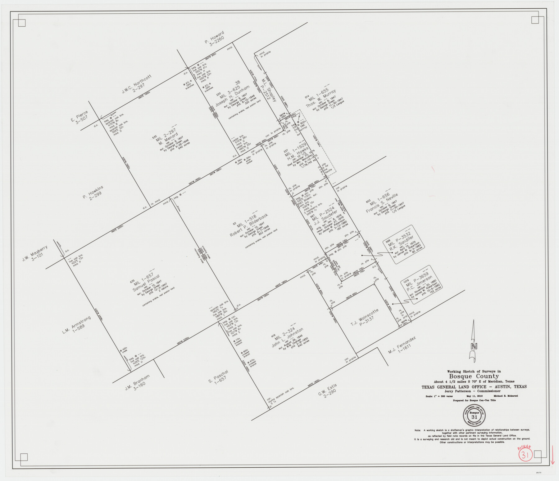 89277, Bosque County Working Sketch 31, General Map Collection