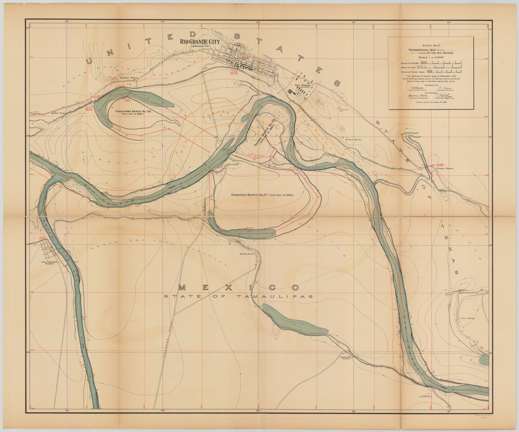 89527, Topographical Map of the Rio Grande, Sheet No. 3, General Map Collection