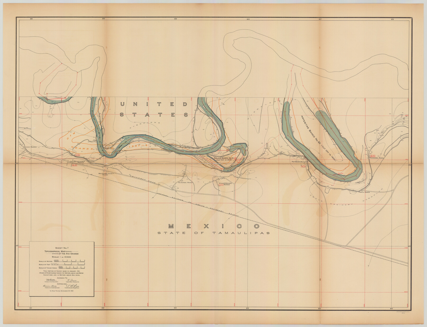 89531, Topographical Map of the Rio Grande, Sheet No. 7, General Map Collection