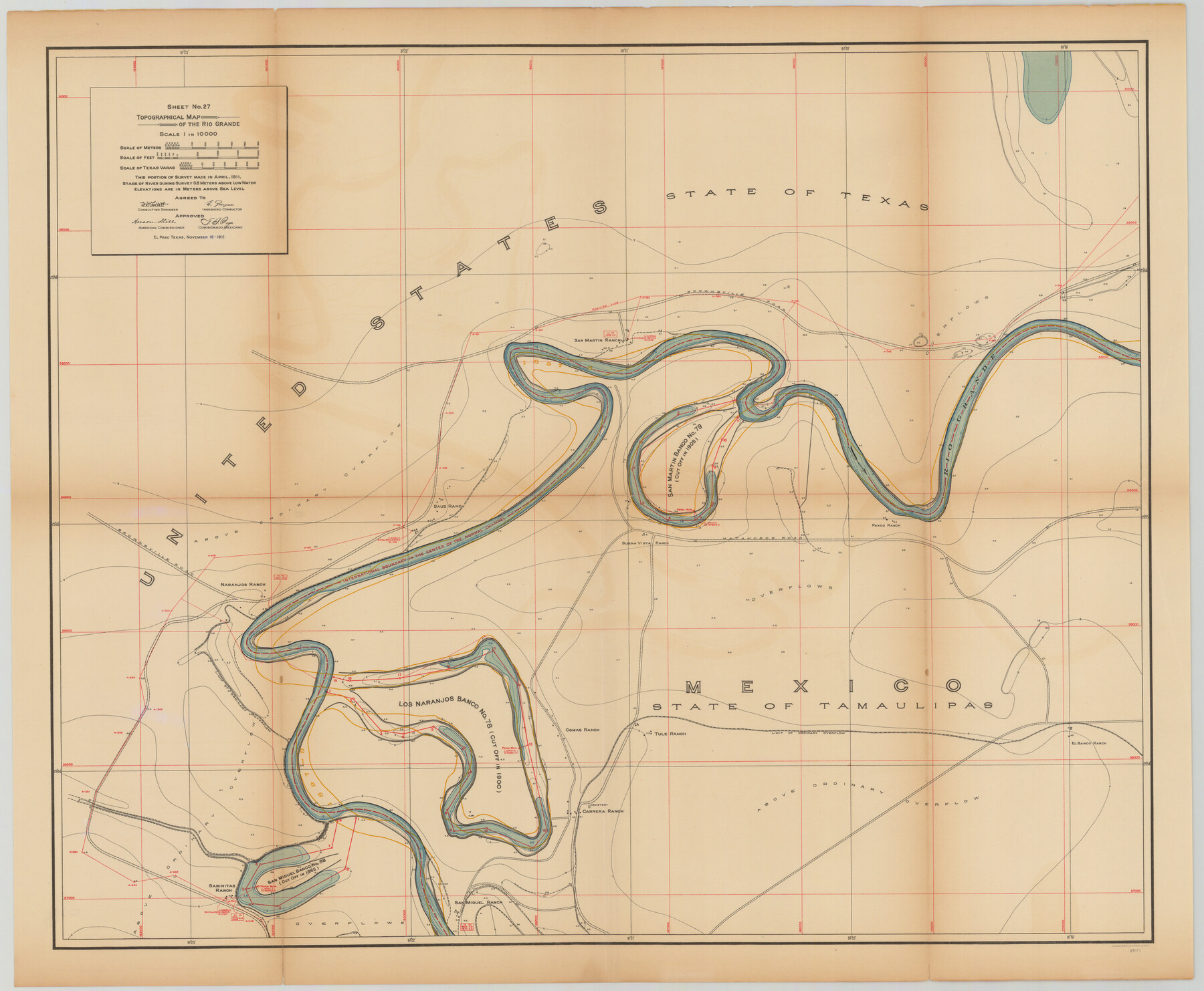 89551, Topographical Map of the Rio Grande, Sheet No. 27, General Map Collection