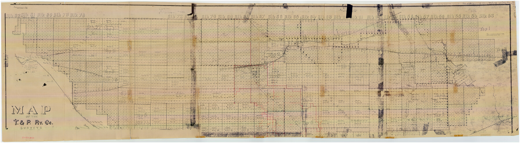 89622, [Index map of T. & P. Ry. Company’s 80-mile Trans-Pecos Reserve’s perpetuated corners - North Part], General Map Collection