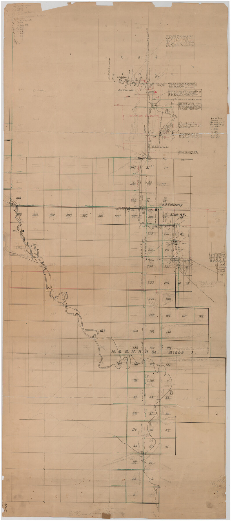 89634, [Sketch showing H. & G. N. Blk. 1], Twichell Survey Records