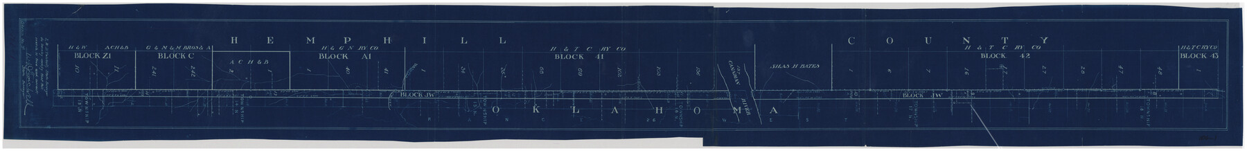 89635, [Sketch Between Hemphill County and Oklahoma], Twichell Survey Records