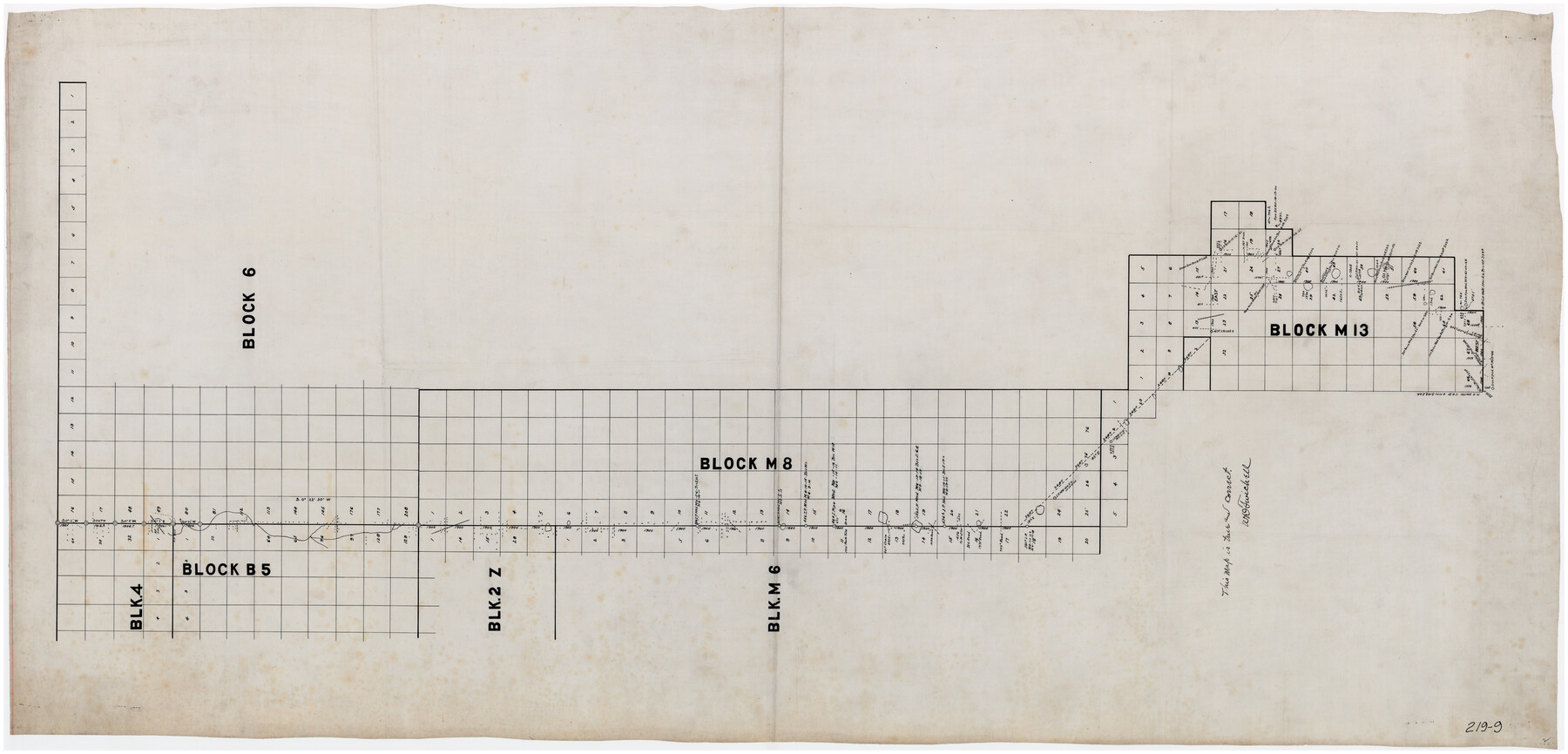 89643, [Sketch of part of Blks. 4, 6, B5, 2Z, M6, M8, and M13], Twichell Survey Records