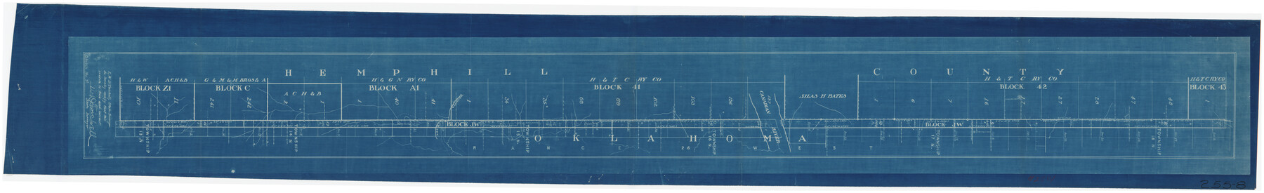 89672, [Sketch between Hemphill County and Oklahoma], Twichell Survey Records
