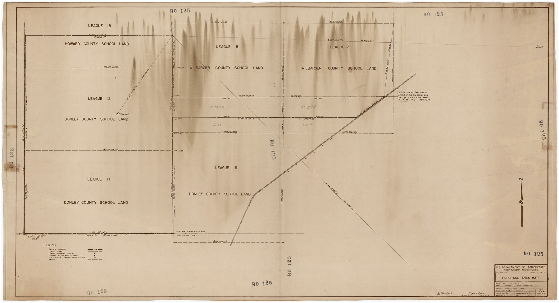 89681, Purchase Area Map, Ropesville Rural Communities, Hockley County, Texas, Twichell Survey Records