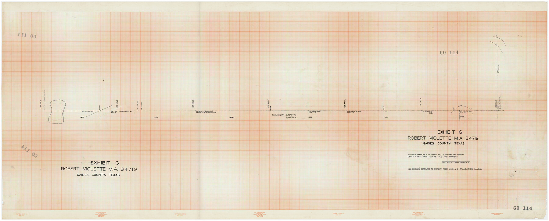 89683, Exhibit G Robert Violette M. A. 34719 Gaines County, Texas, Twichell Survey Records