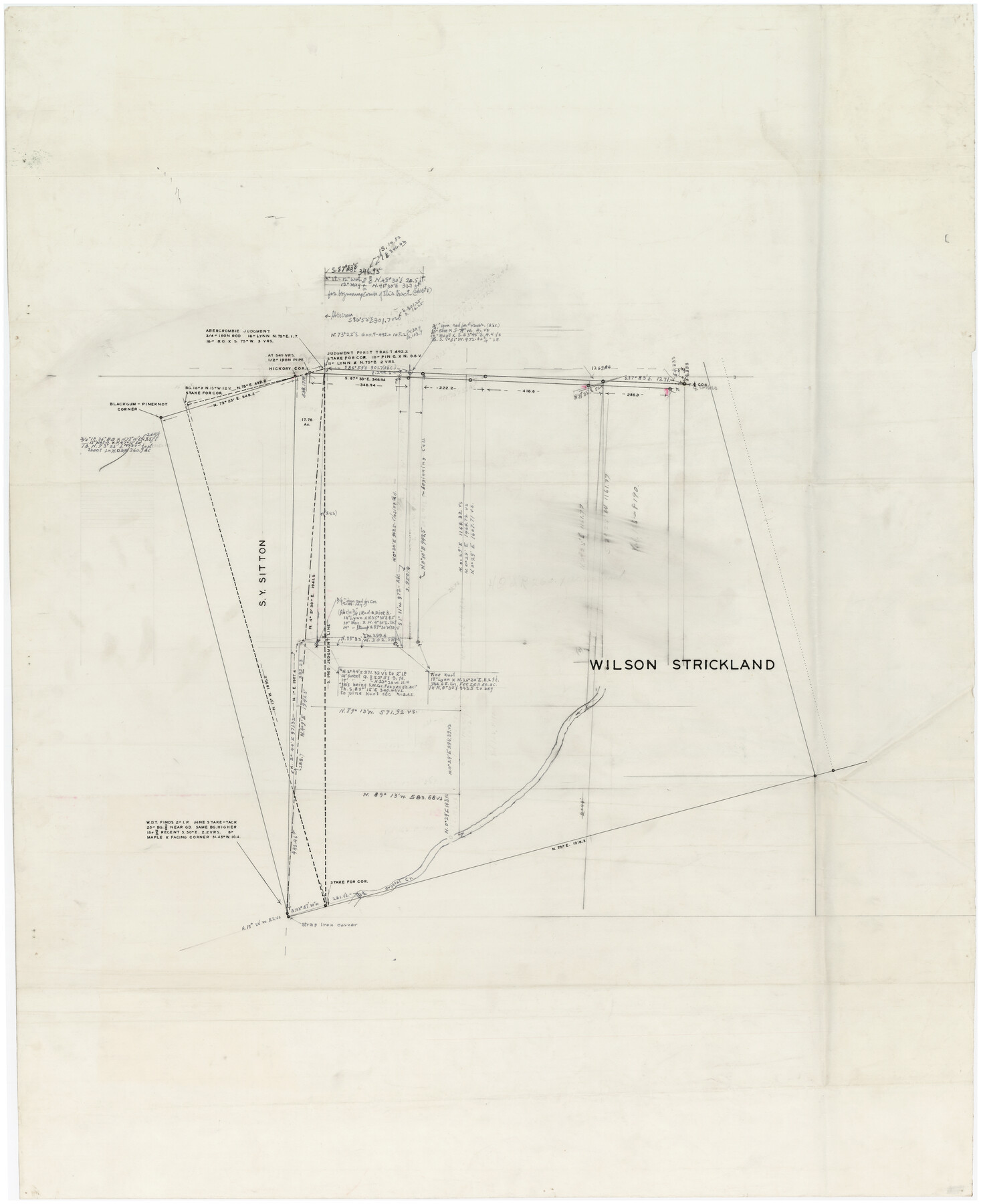 89715, [Vicinity and related to the Wilson Strickland Survey], Twichell Survey Records