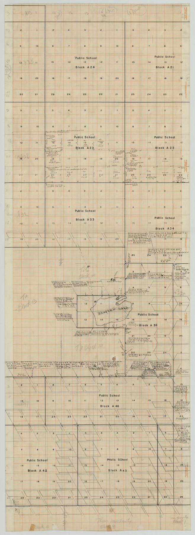 89741, [Sketch of PSL Blocks A21-A24, A33, A34, A36, A42, A43, A46], Twichell Survey Records