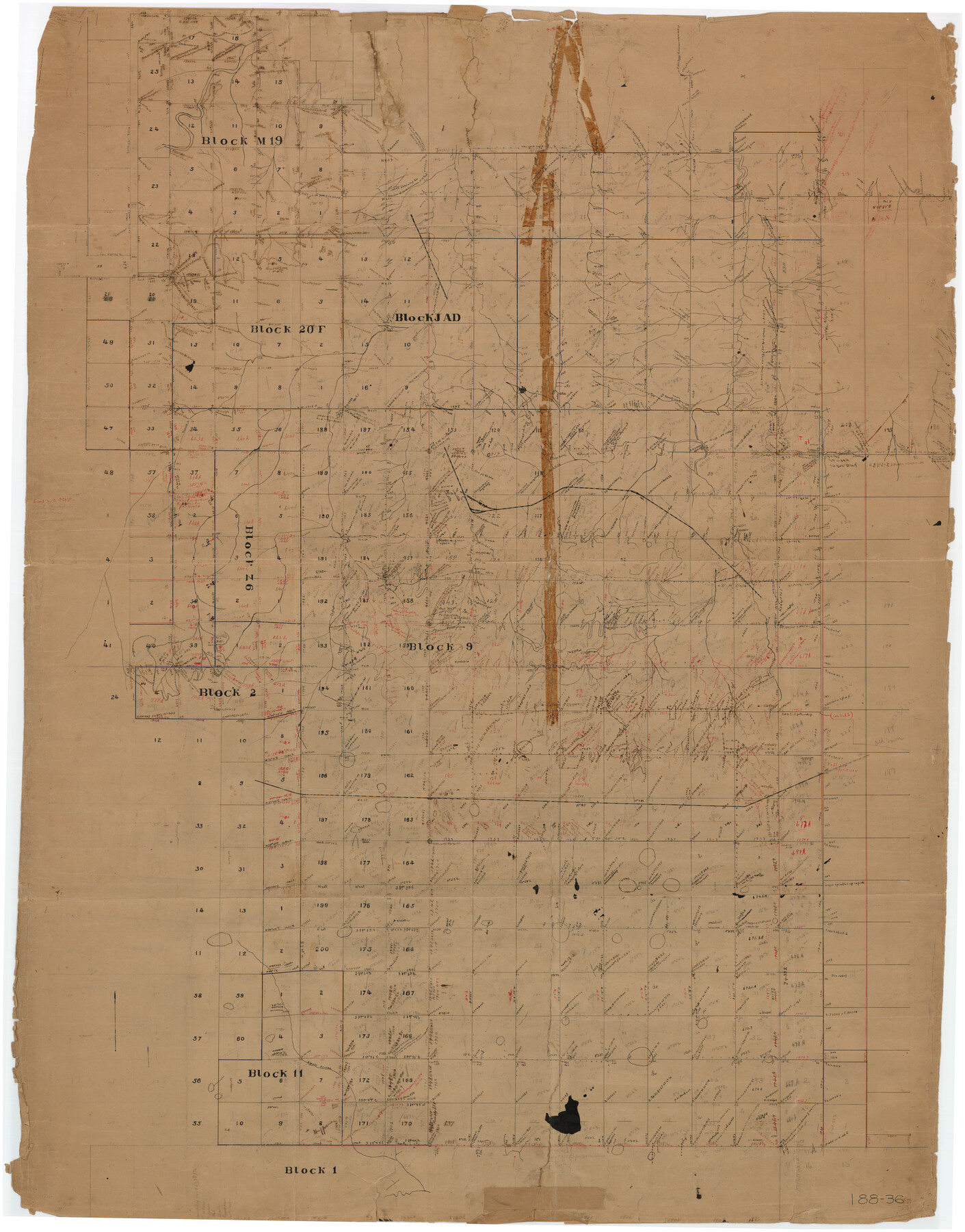 89787, [Sketch showing Blocks M19, 20F, JAD, Z6, 2, 9 and 11], Twichell Survey Records