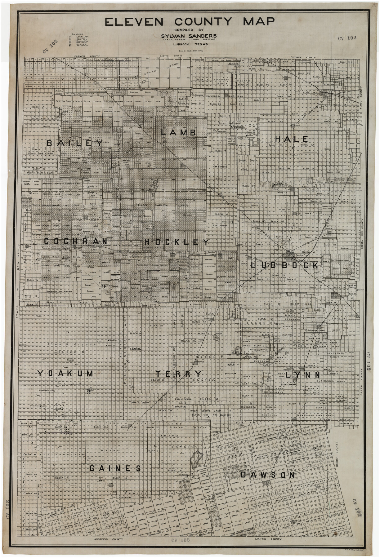 89856, Eleven County Map, Twichell Survey Records