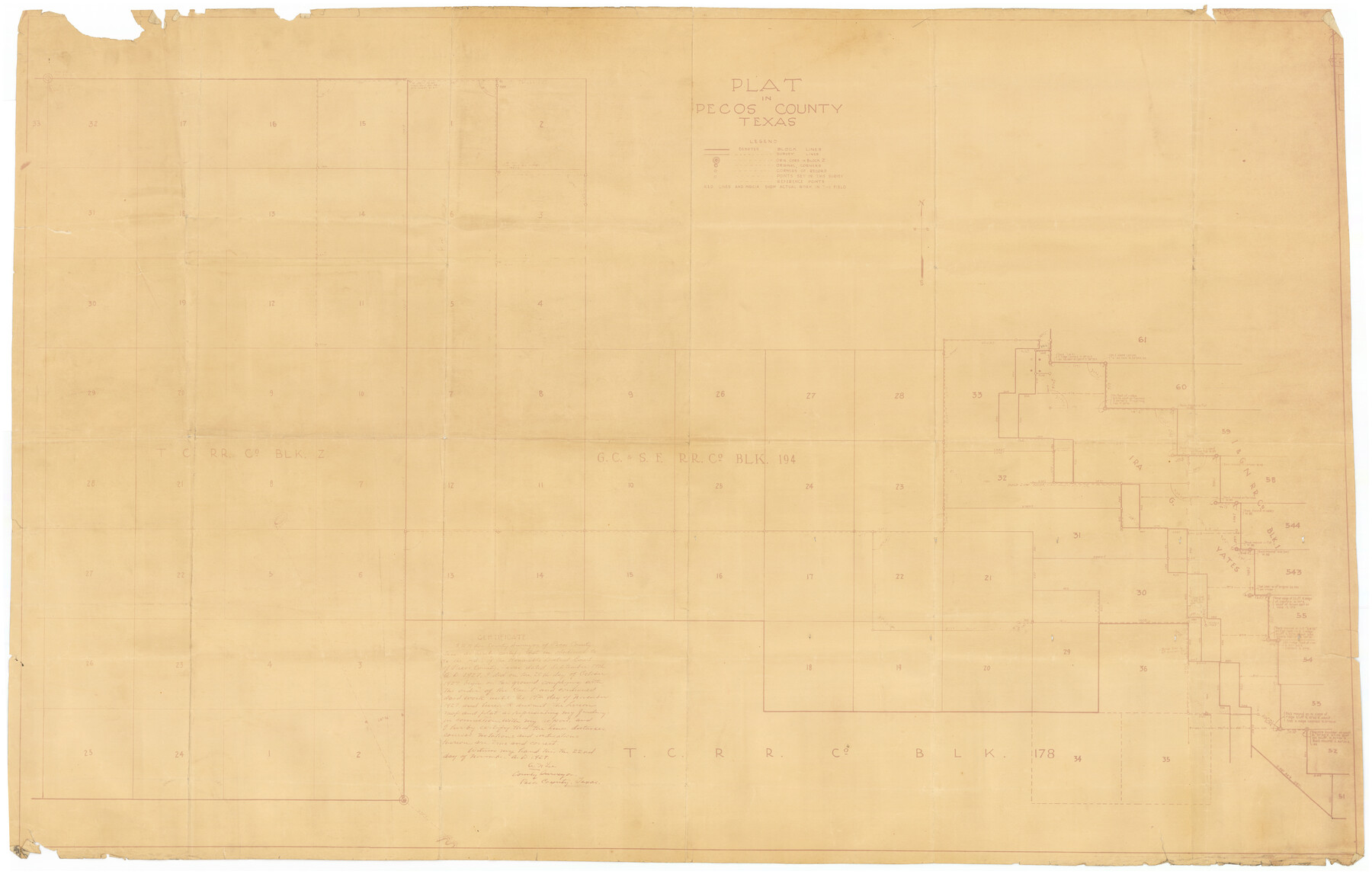 89877, Plat in Pecos County, Texas, Twichell Survey Records