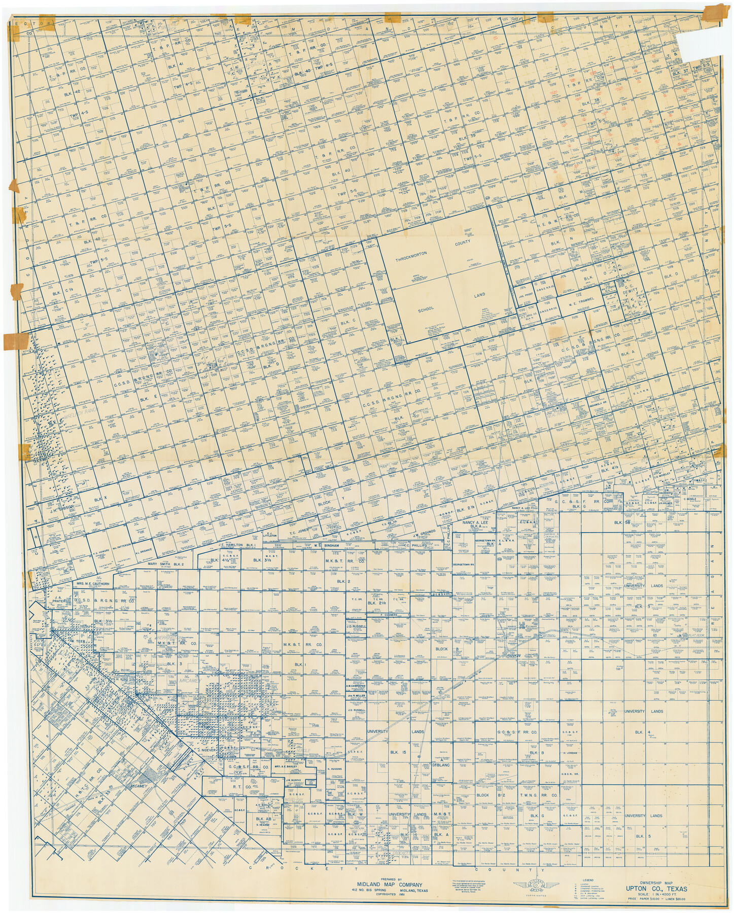 89904, Ownership Map Upton Co., Texas, Twichell Survey Records