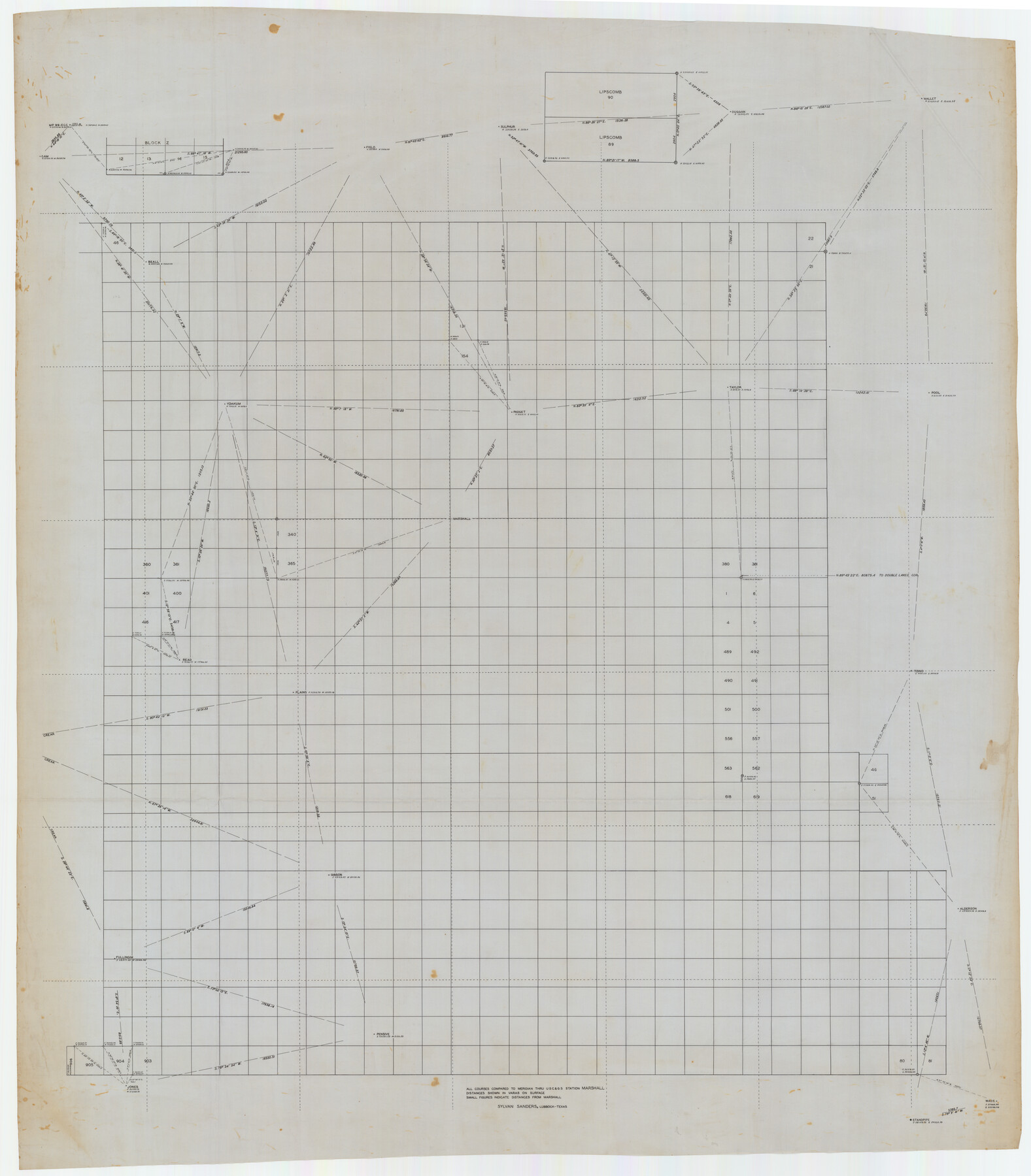 89908, [Map Showing Distances from Marshall], Twichell Survey Records