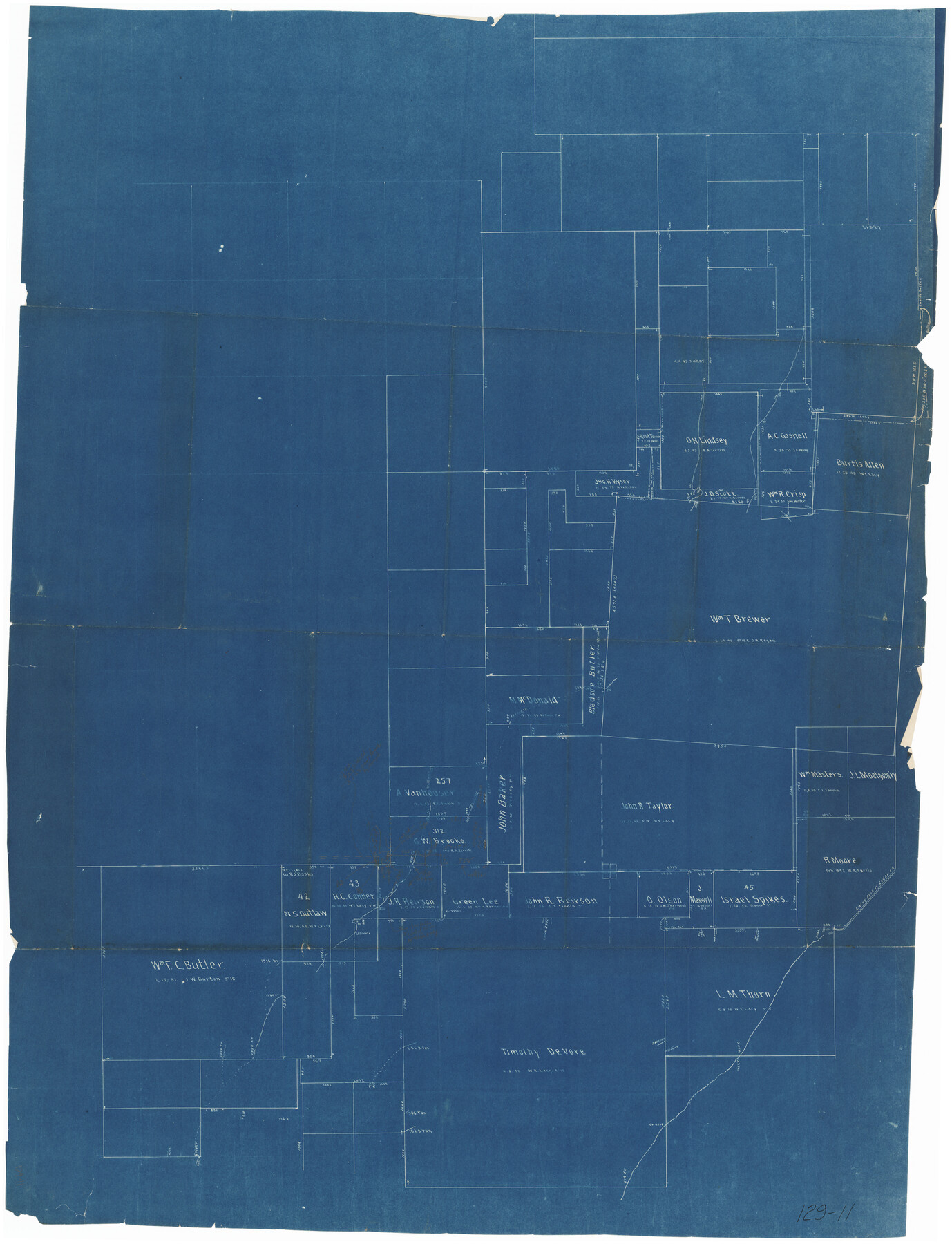 89926, [Sketch of surveys around W.T. Brewer], Twichell Survey Records