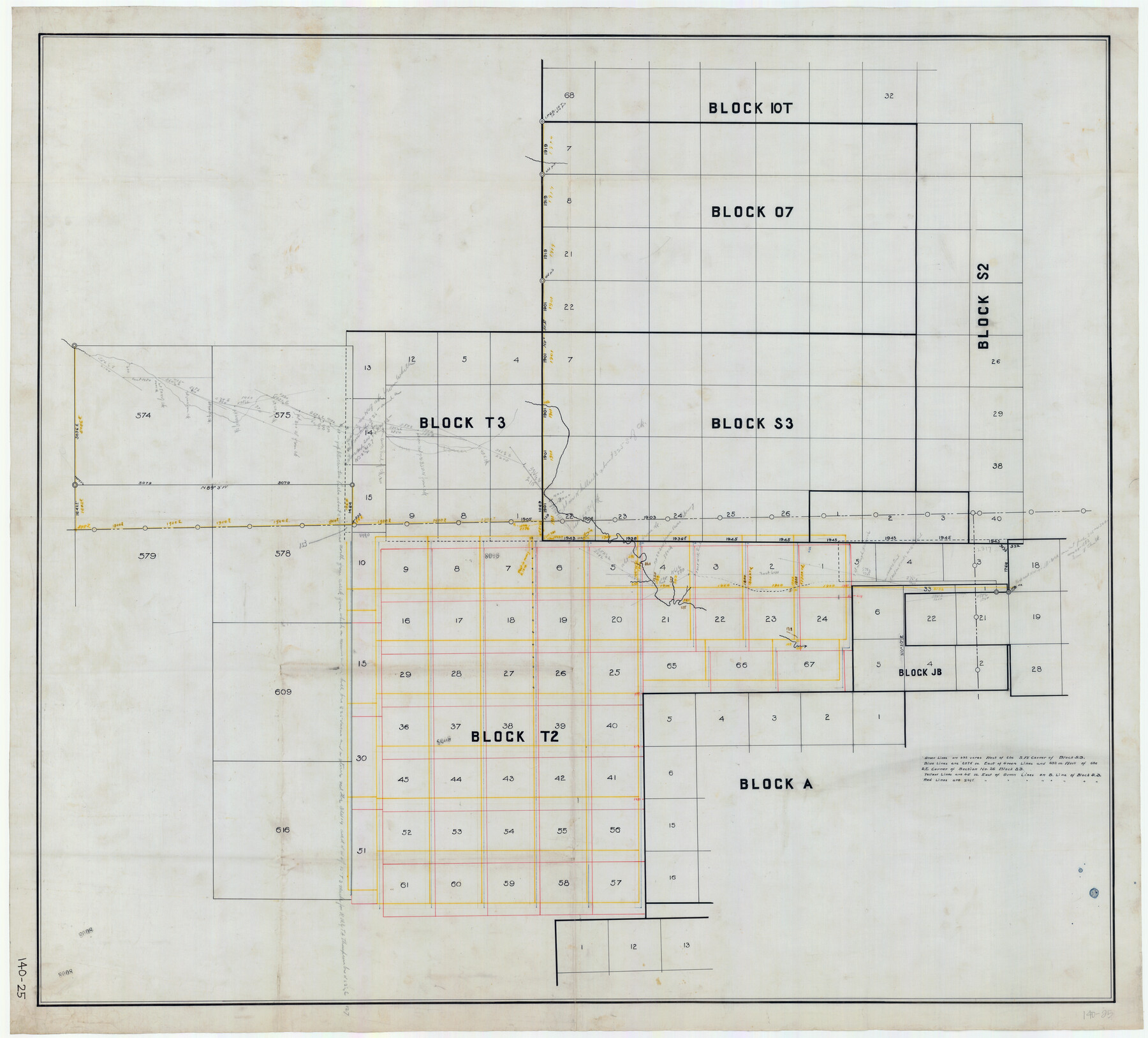 89953, [Blocks 10T, O7, S2, S3, T2, T3, JB and A], Twichell Survey Records