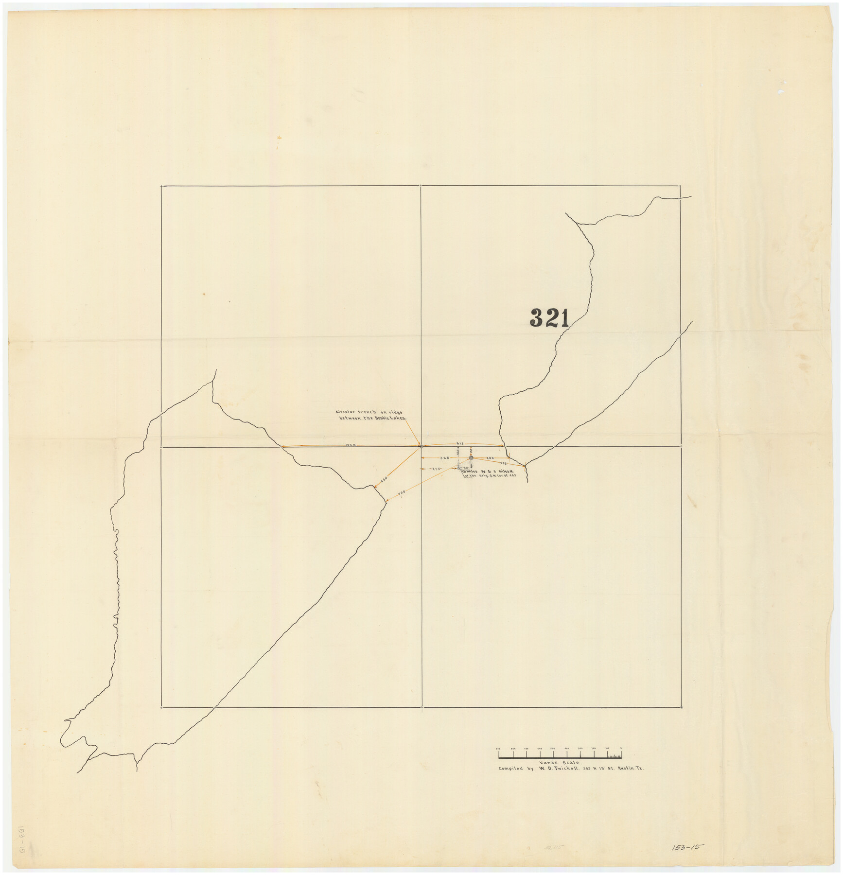 89962, [Survey 321, Double Lakes Area Northwest of Tahoka], Twichell Survey Records