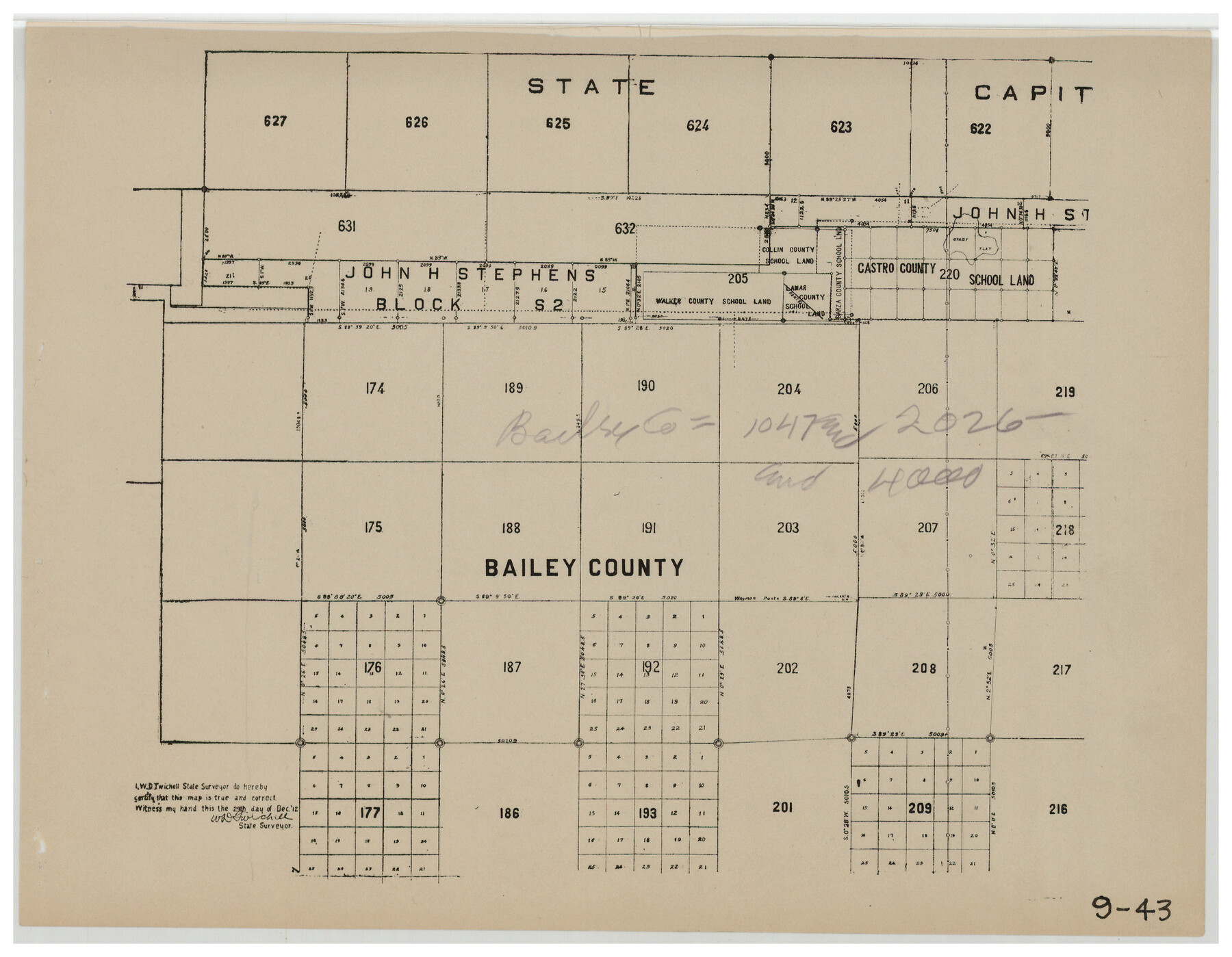 89984, [John S. Stephens Blk. S2, Lgs. 174-177, 186-193, 201-209], Twichell Survey Records