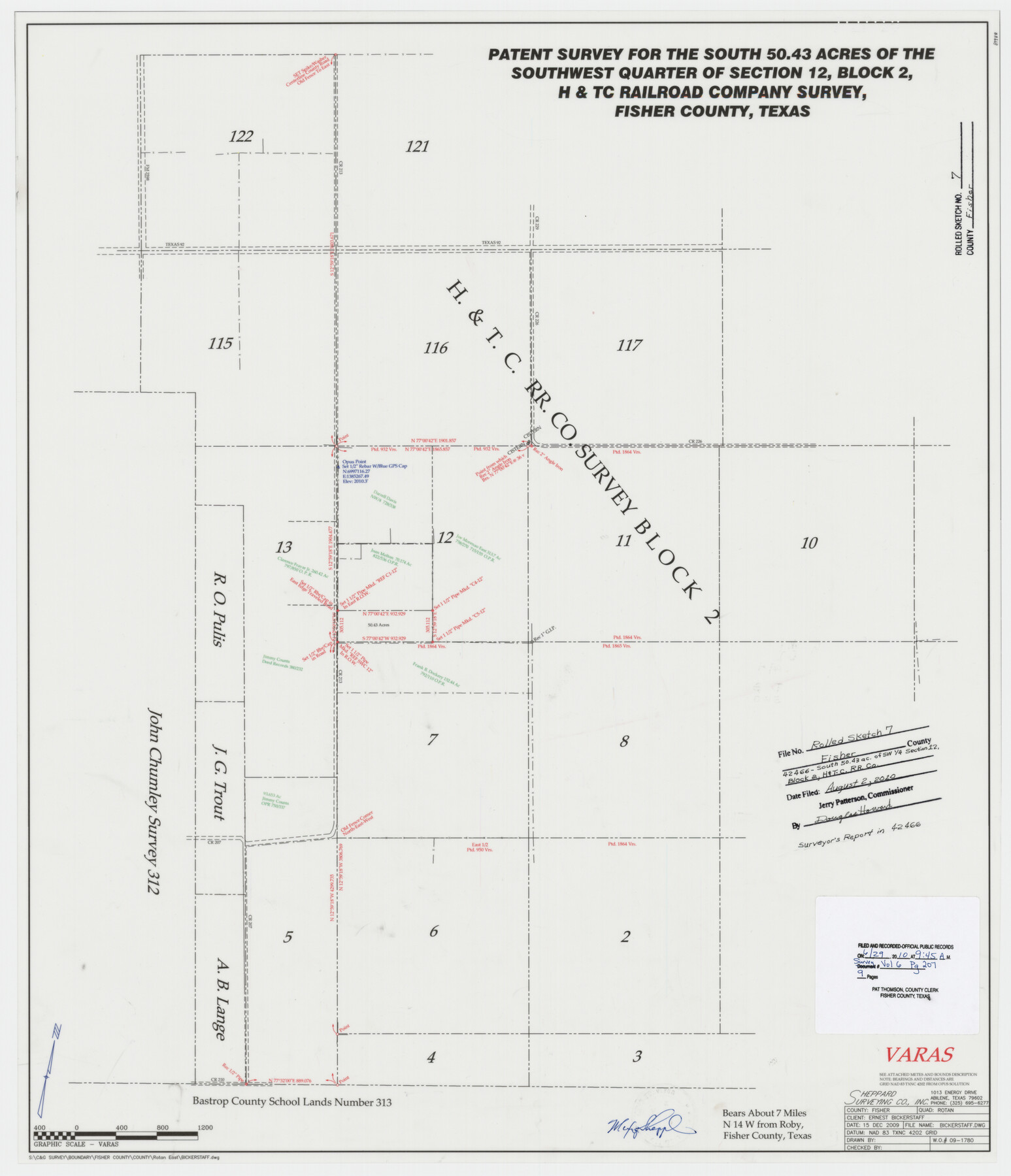 89988, Fisher County Rolled Sketch 7, General Map Collection