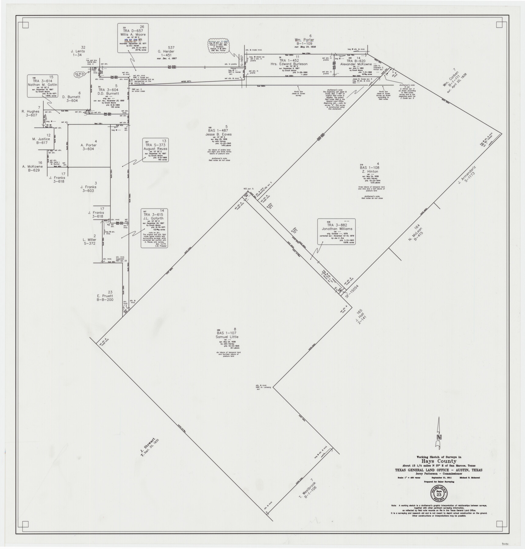 90090, Hays County Working Sketch 23, General Map Collection