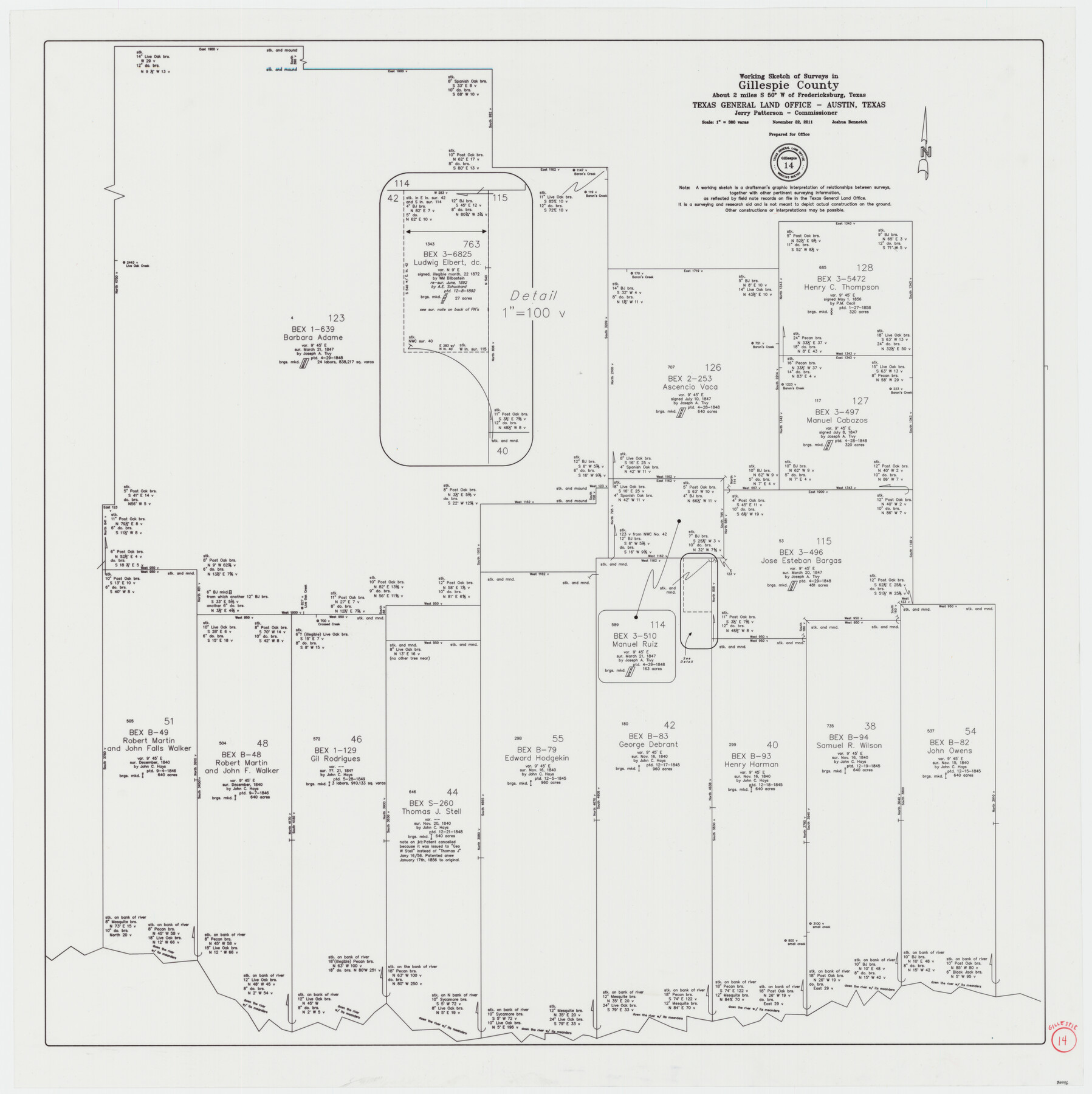 90096, Gillespie County Working Sketch 14, General Map Collection