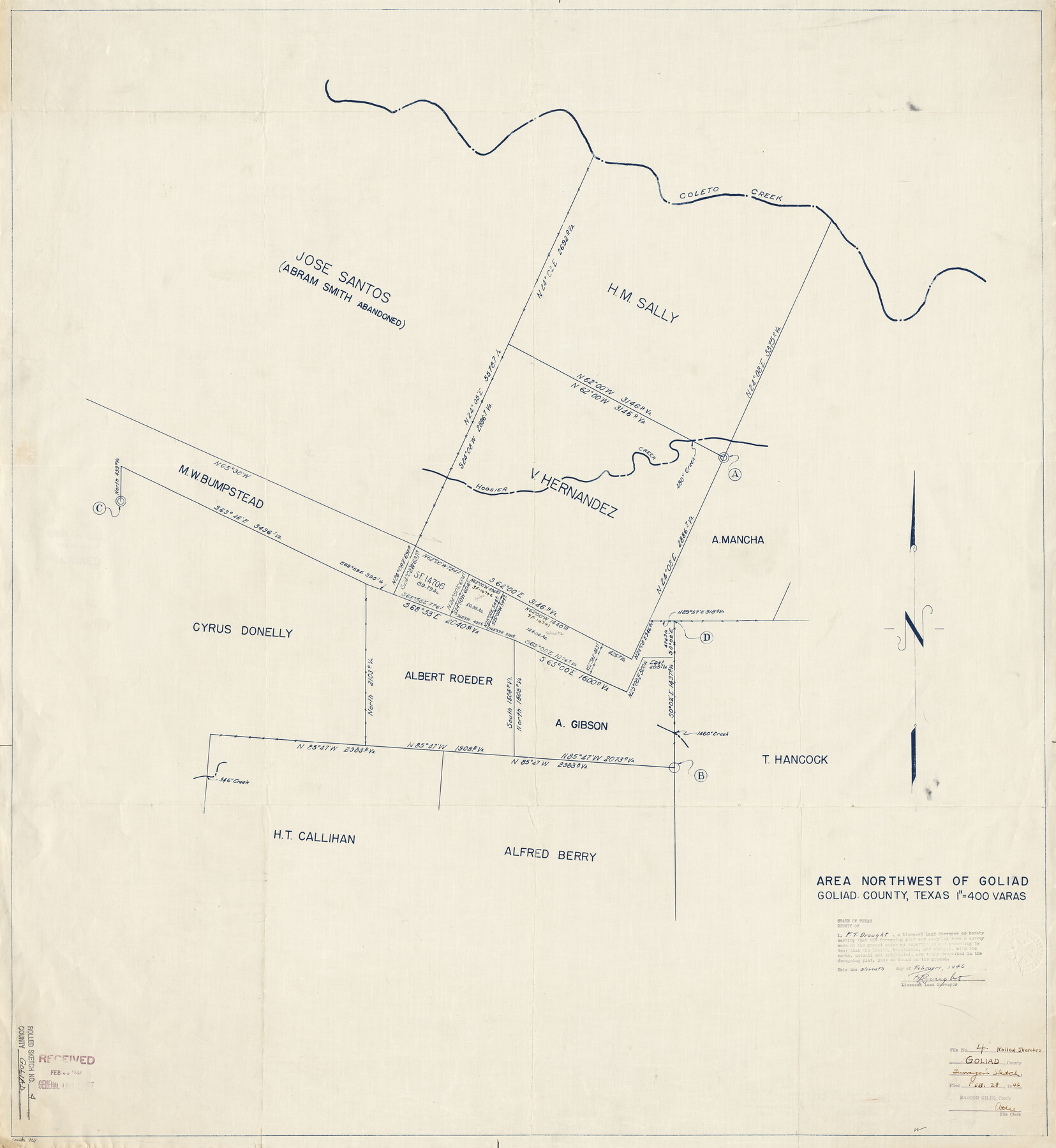 9011, Goliad County Rolled Sketch 4, General Map Collection