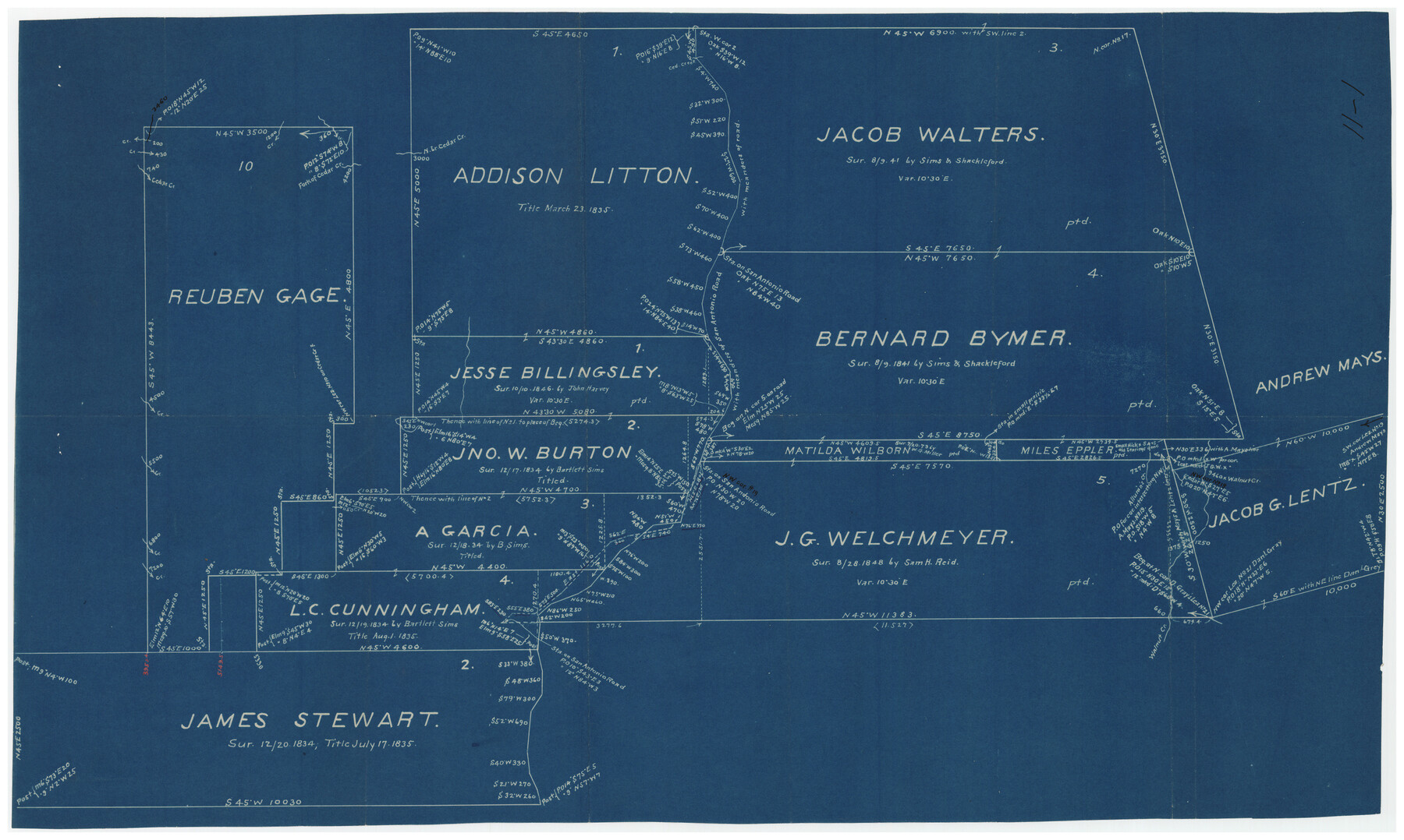 90110, [Surveys along San Antonio Road], Twichell Survey Records