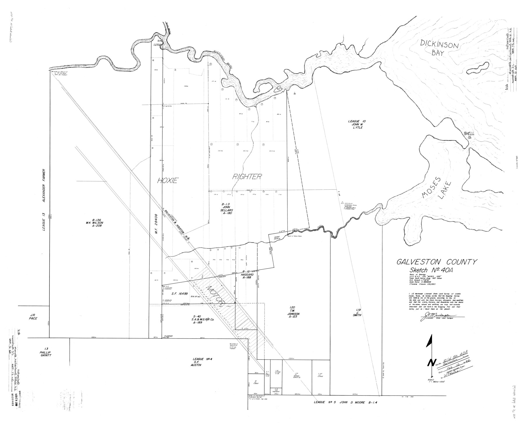 9020, Galveston County Rolled Sketch 40A, General Map Collection
