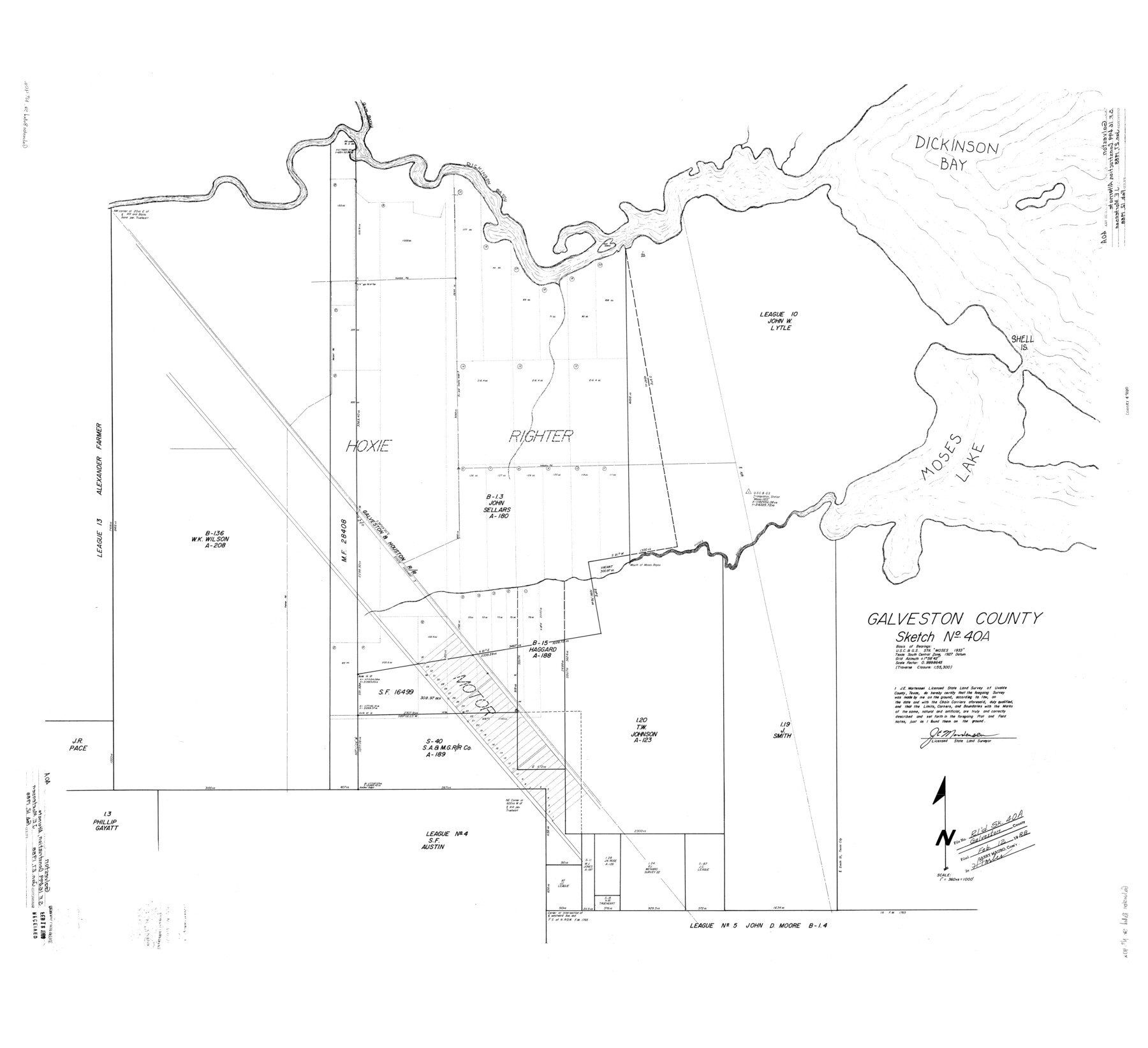 9020, Galveston County Rolled Sketch 40A, General Map Collection