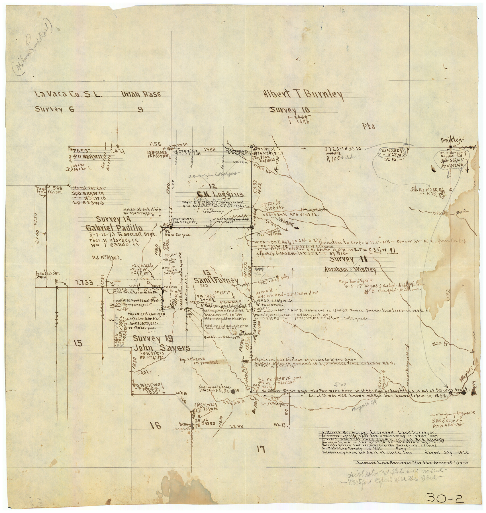 90228, [Area to the West and North of the Abraham Winfrey survey 11], Twichell Survey Records