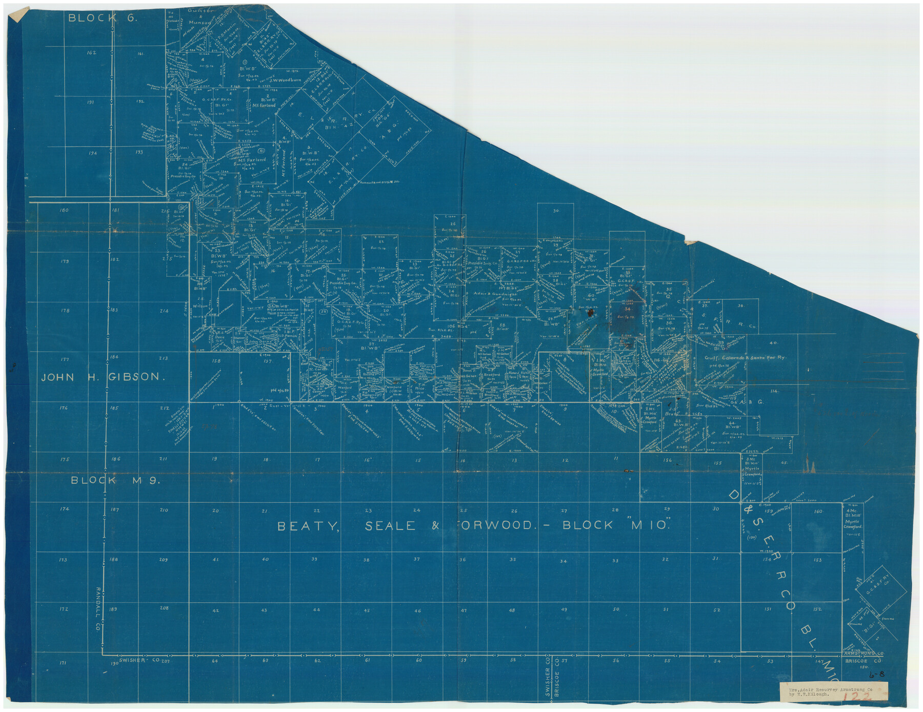 90266, SW/4 of County, B.S.& F. Bk. M-10, J.W.Woodburn Bk.B-1 & G.C.&S.F. Bk.BIGN, Twichell Survey Records