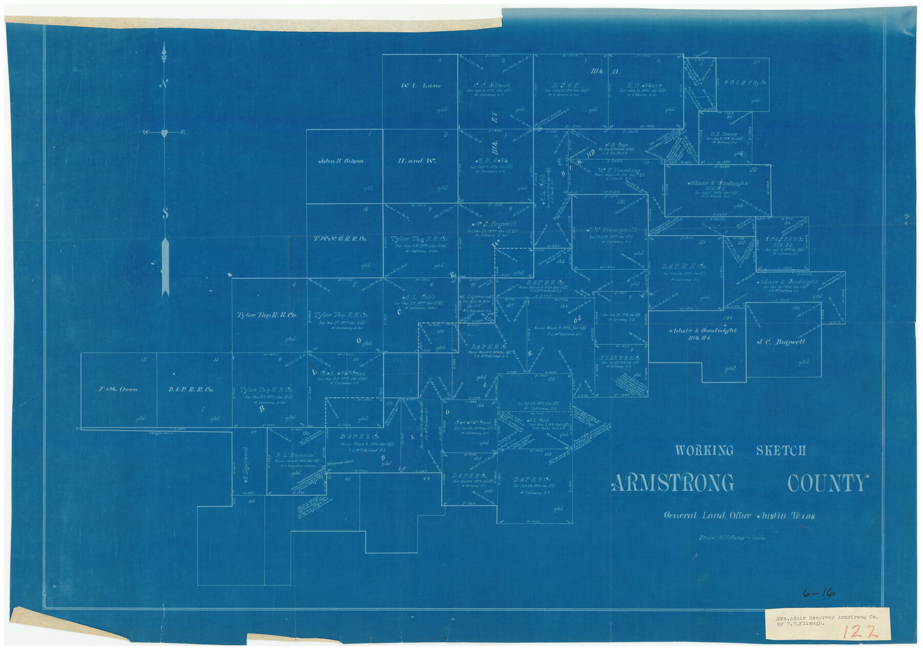 90274, Working Sketch Armstrong County, Twichell Survey Records