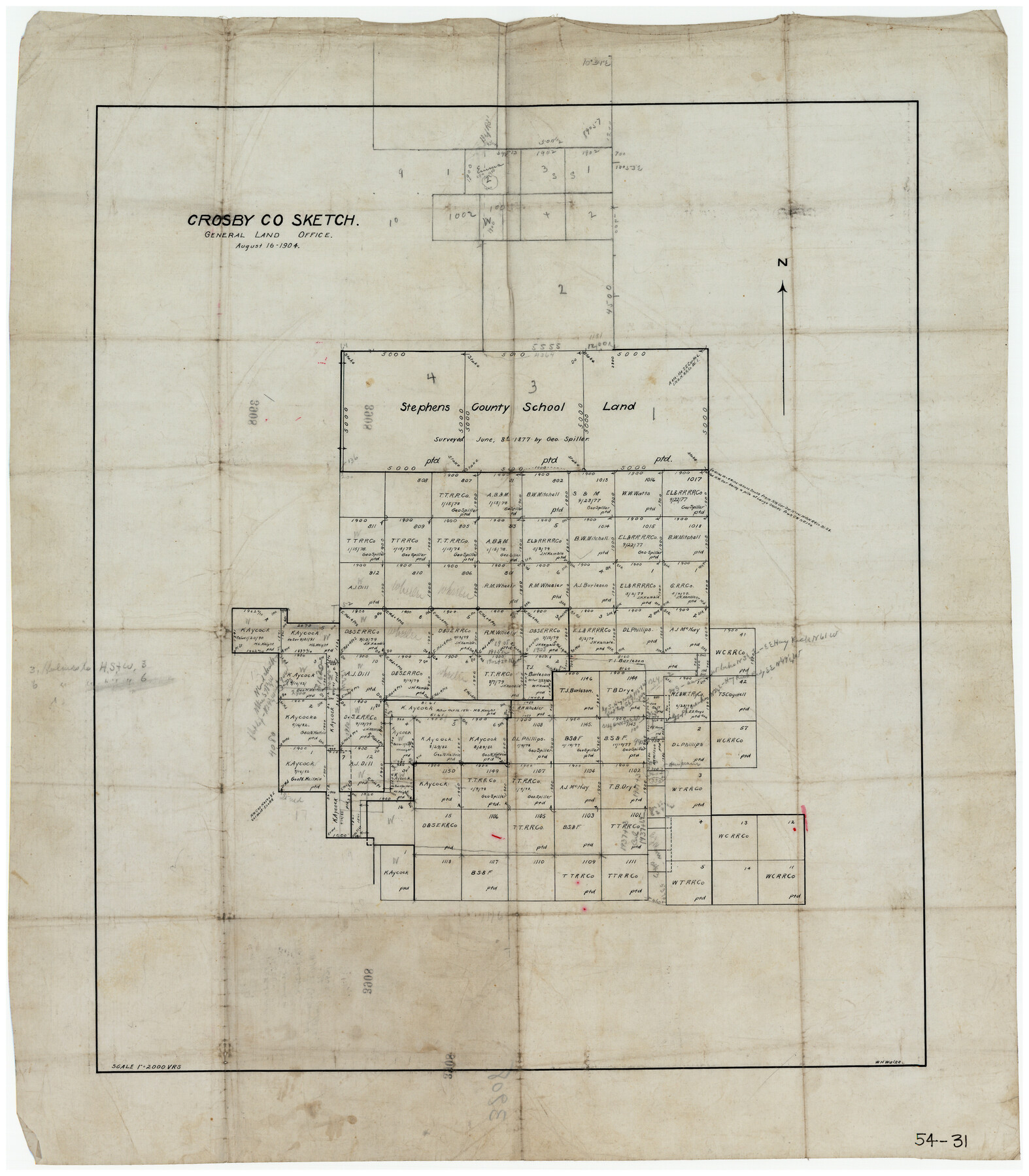 90349, Crosby Co. Sketch, Twichell Survey Records