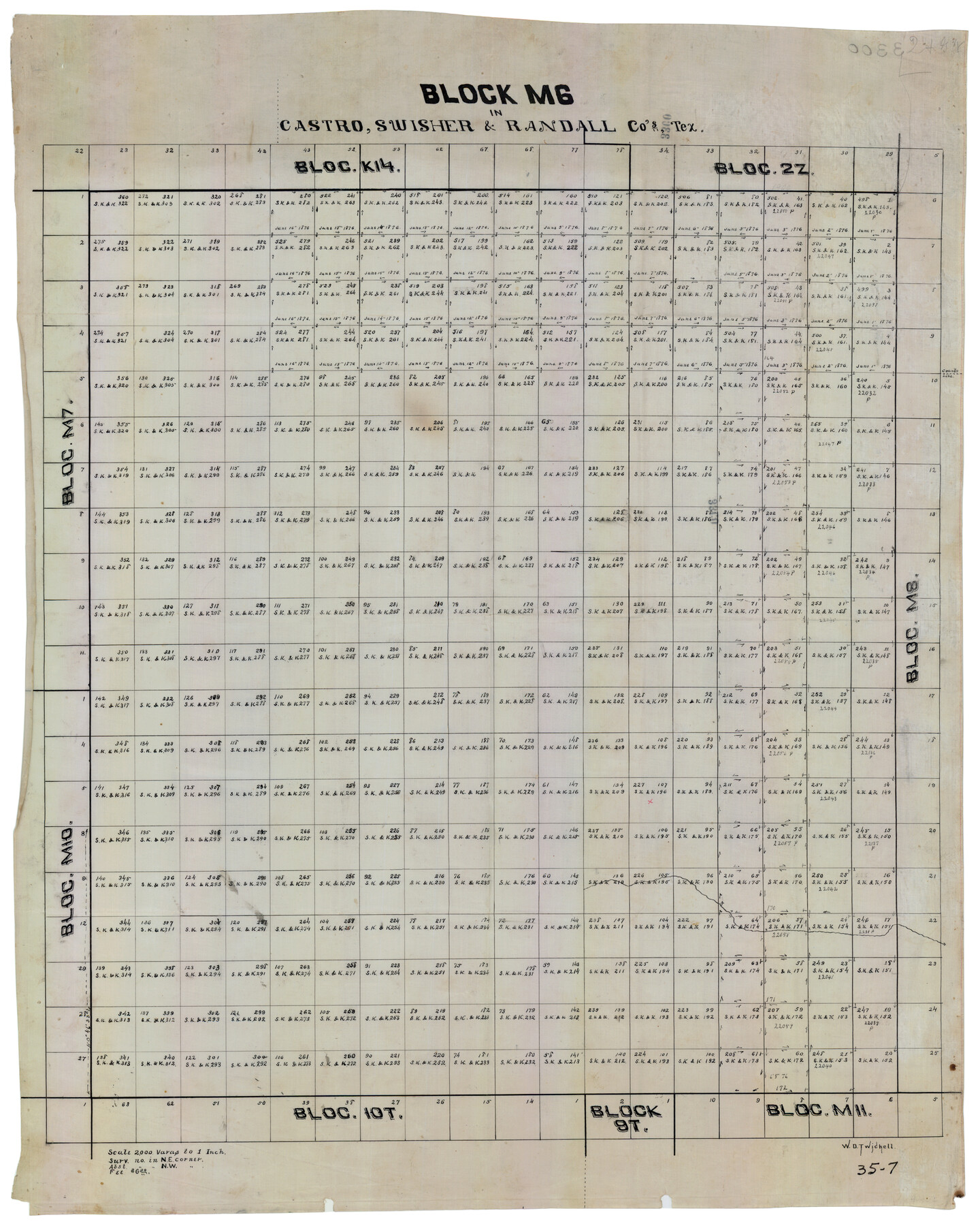 90397, Block M6 in Castro, Swisher, and Randall Co's, Tex., Twichell Survey Records