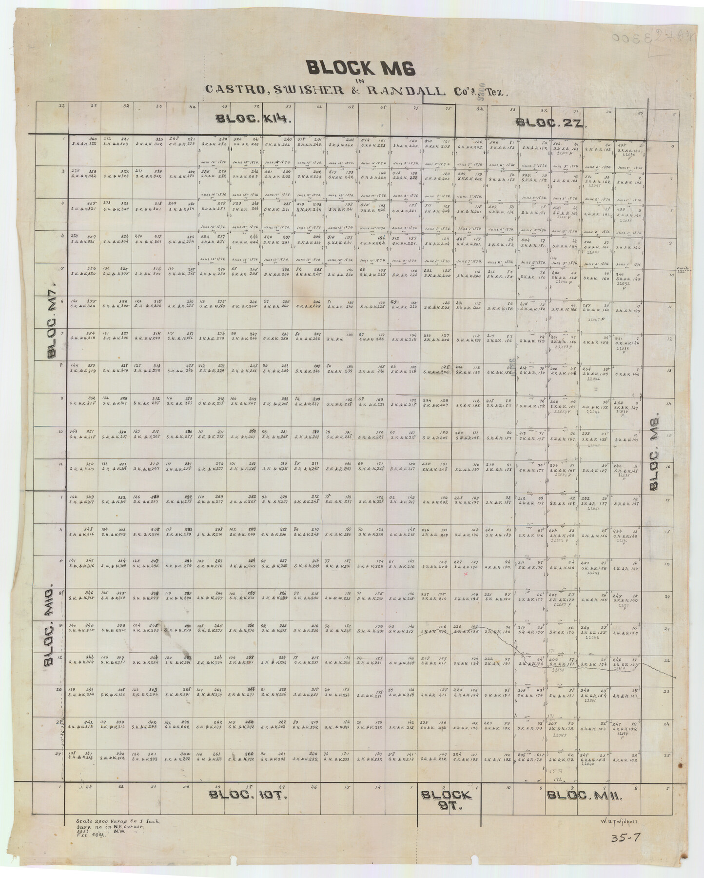 90397, Block M6 in Castro, Swisher, and Randall Co's, Tex., Twichell Survey Records