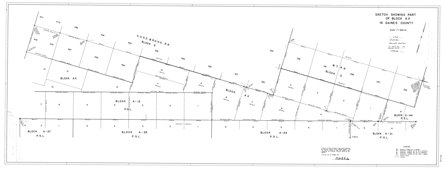 9040, Gaines County Rolled Sketch 17A, General Map Collection
