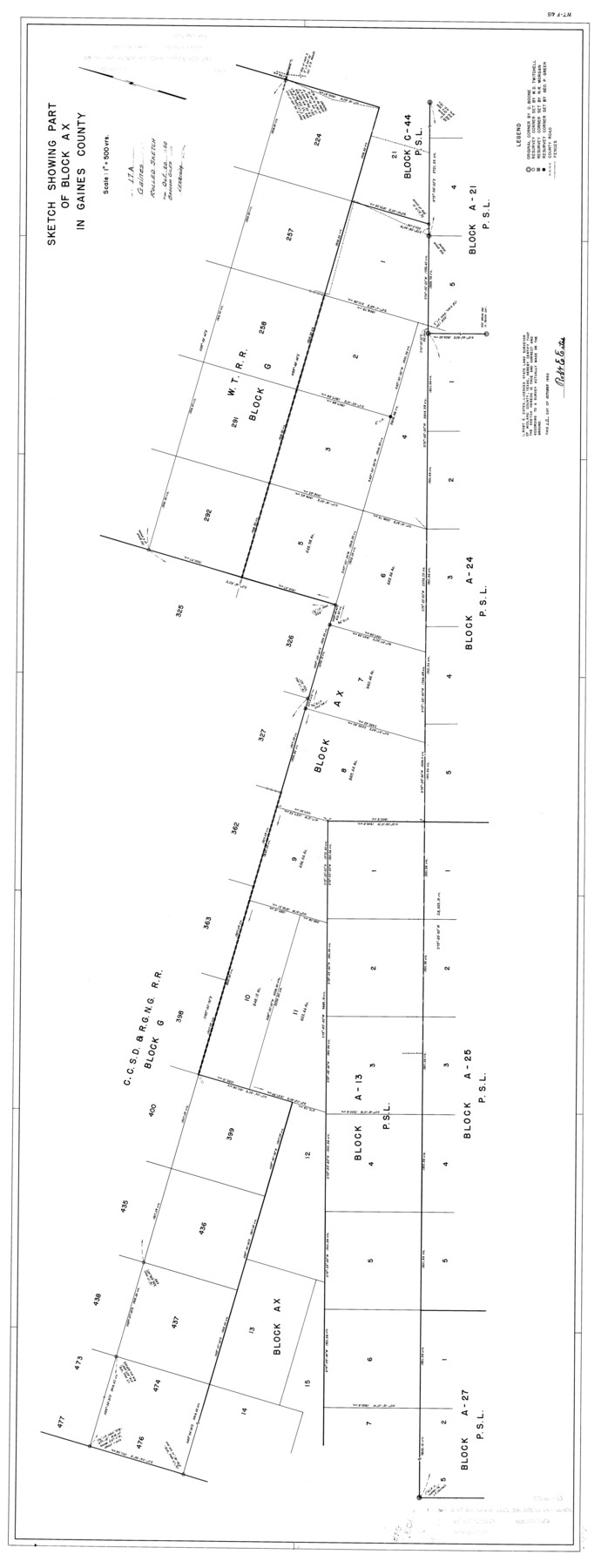 9040, Gaines County Rolled Sketch 17A, General Map Collection