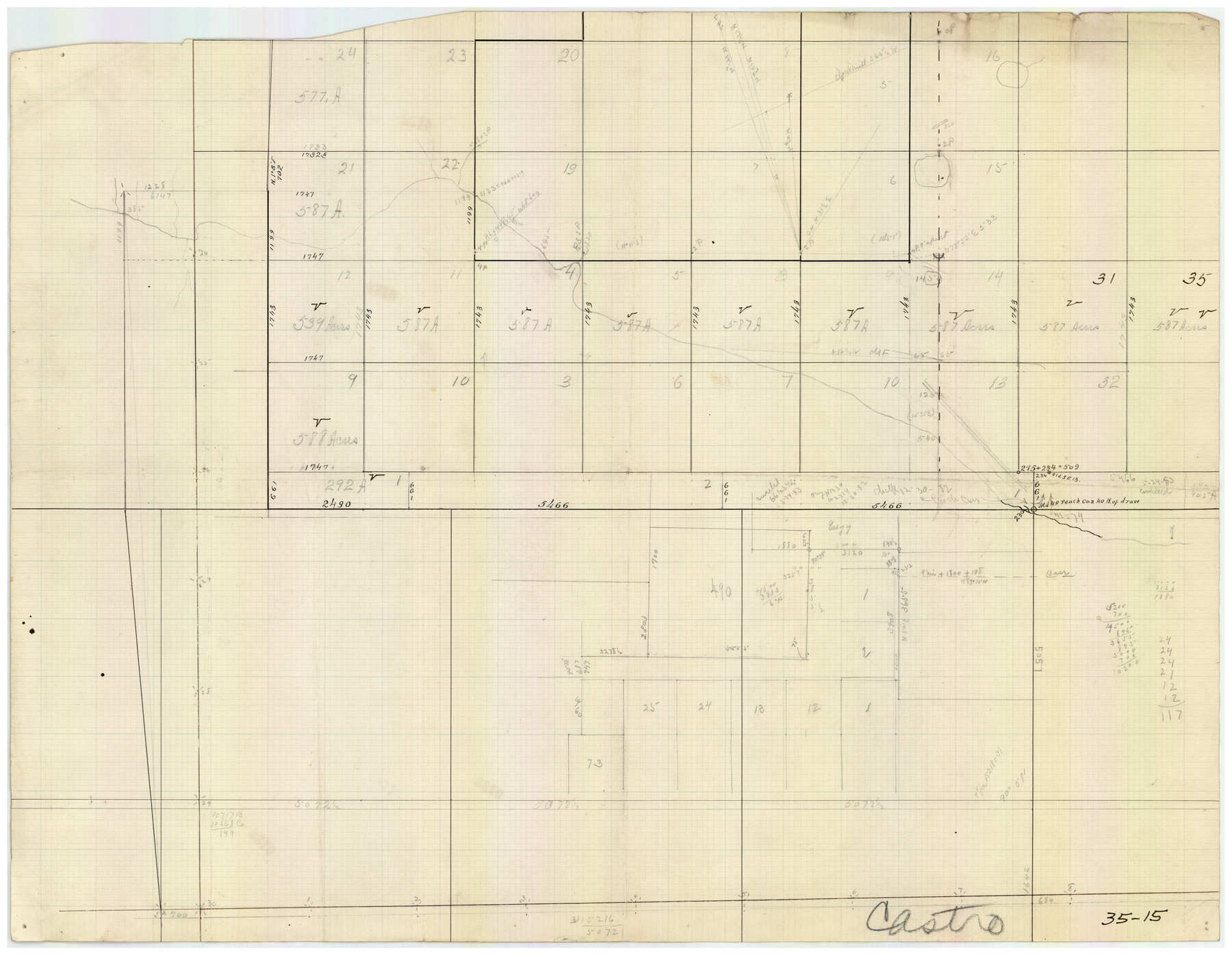 90402, [Capitol Leagues 572 & 573, T. A. Thomson Blk. T4, part of D. S. & E. Blk. O4], Twichell Survey Records