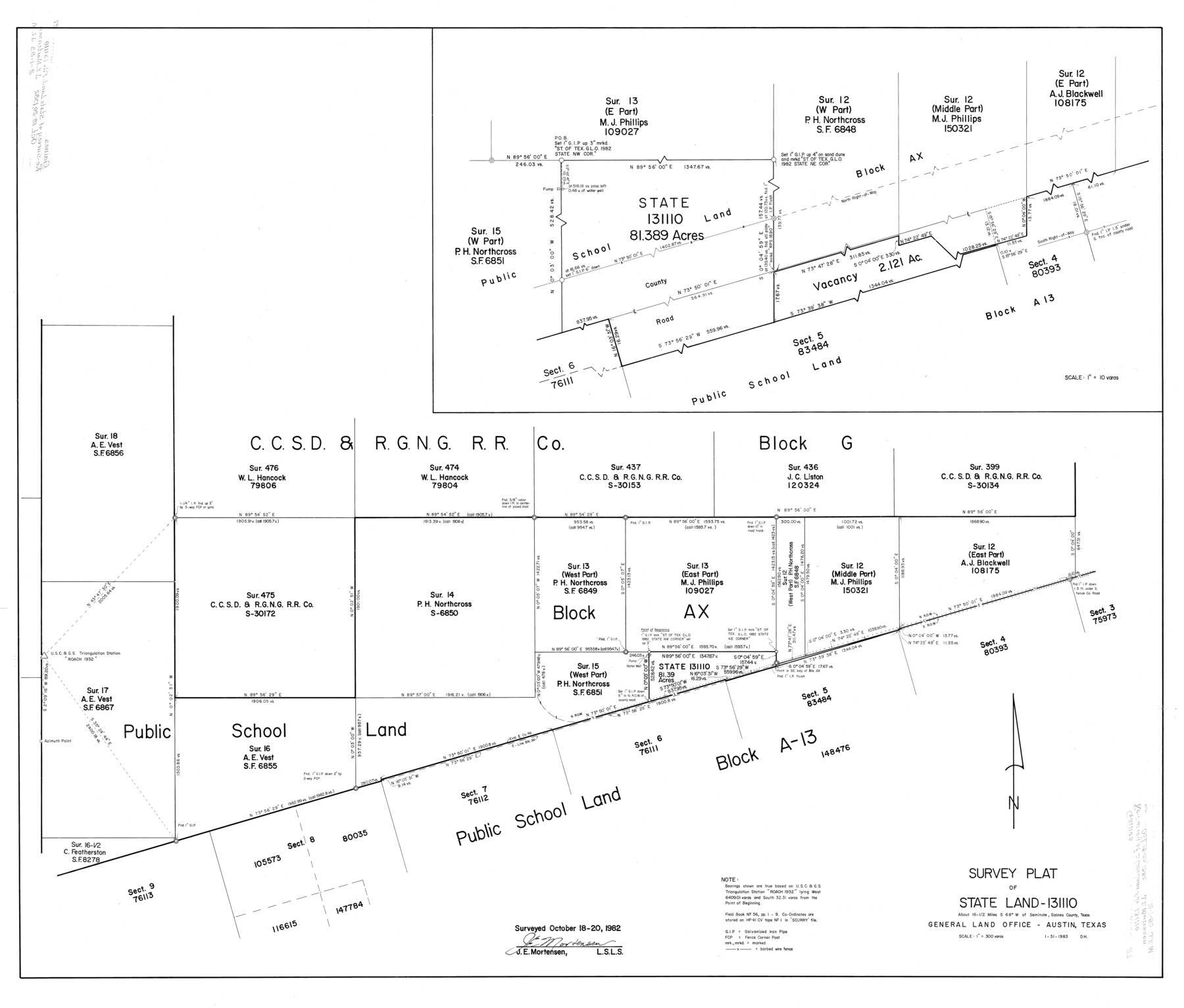 9042, Gaines County Rolled Sketch 27, General Map Collection
