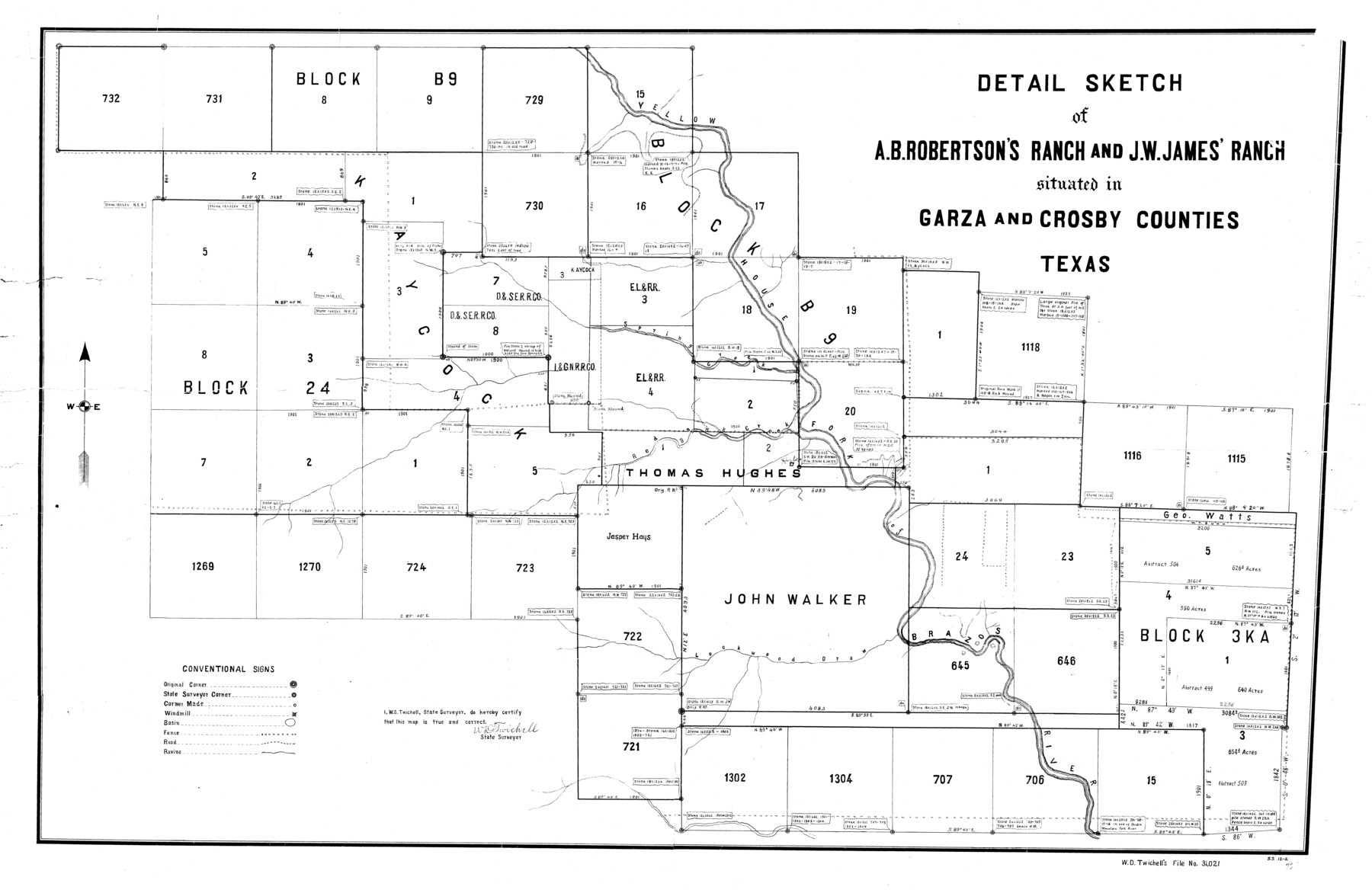 9045, Garza County Rolled Sketch R1, General Map Collection