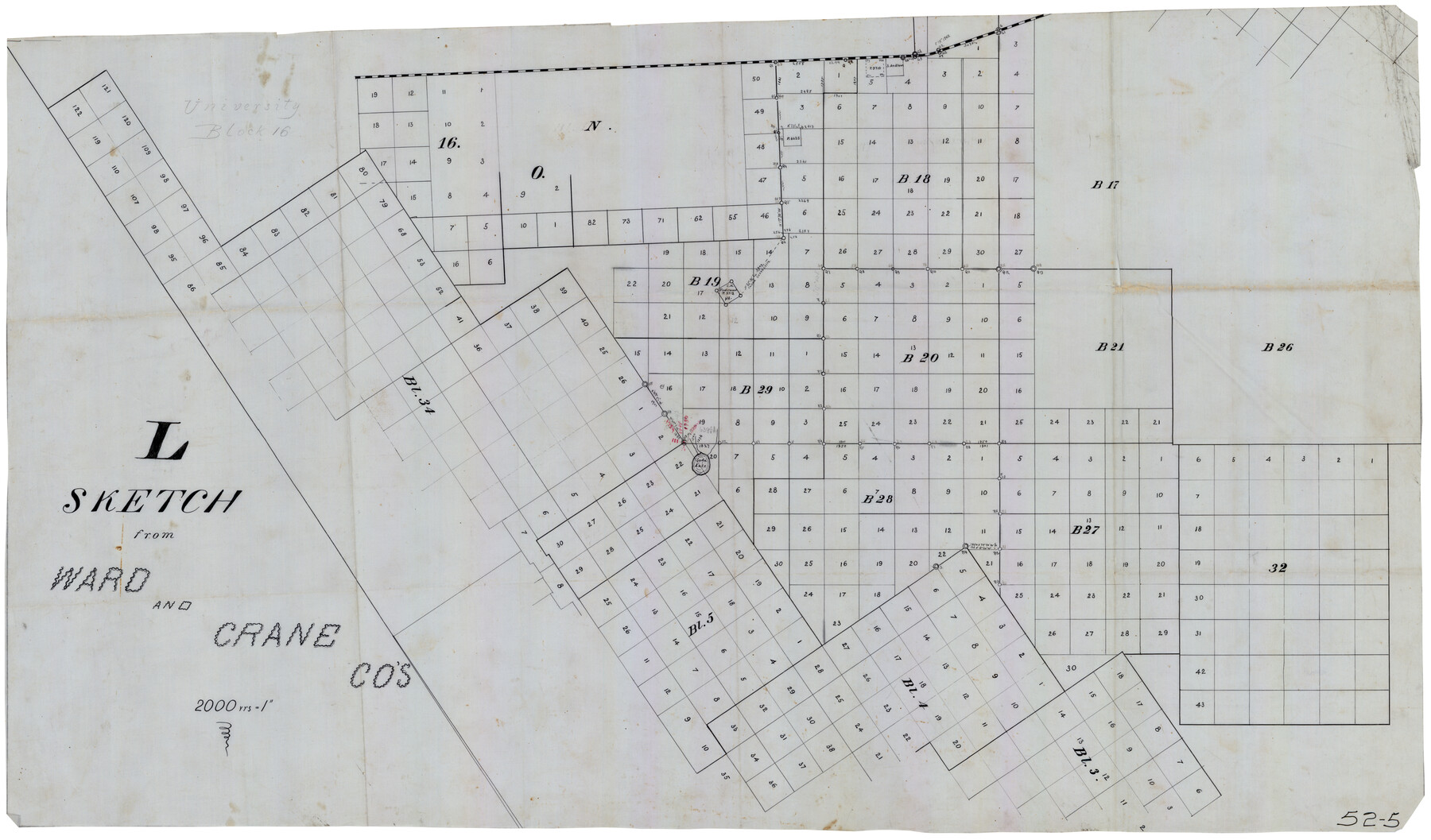 90462, L Sketch from Ward and Crane Co's, Twichell Survey Records