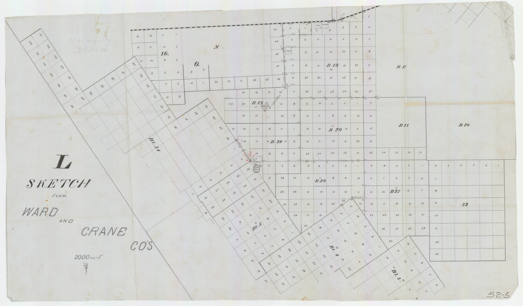 90462, L Sketch from Ward and Crane Co's, Twichell Survey Records