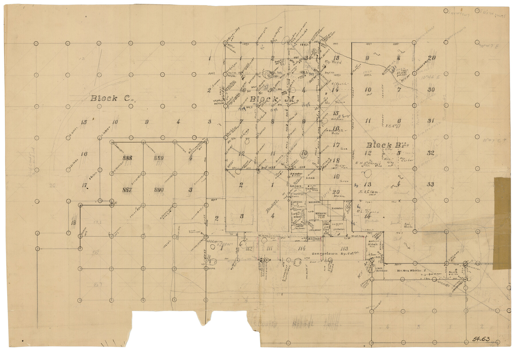 90493, [Blocks C, M and B, north of Morris County School Land], Twichell Survey Records