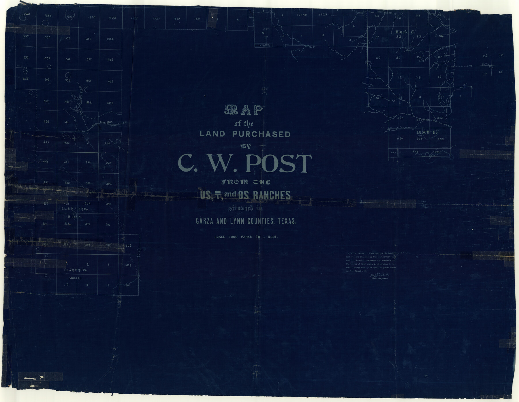 9050, Garza County Rolled Sketch 5, General Map Collection