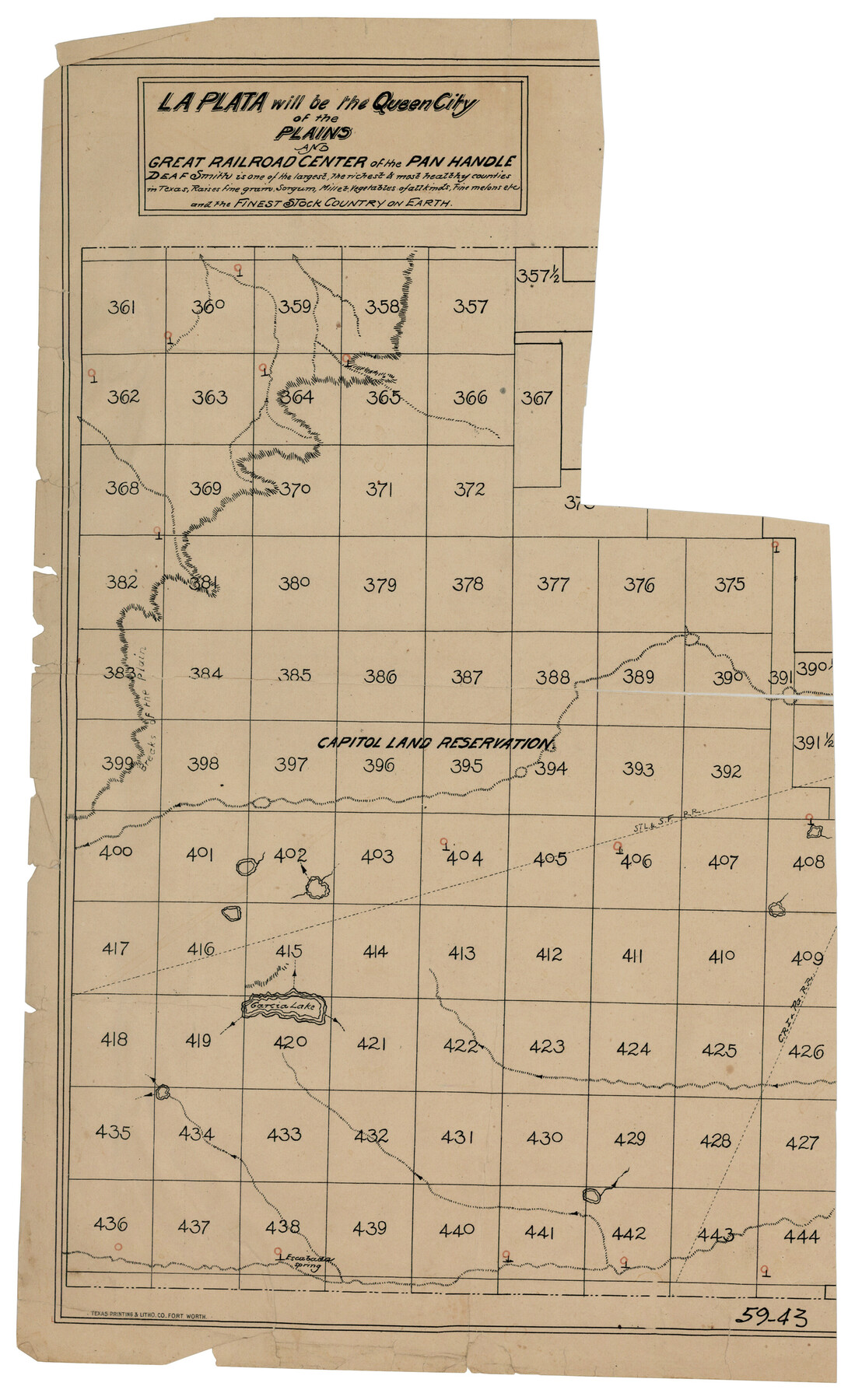 90510, [West half of Deaf Smith County Map], Twichell Survey Records