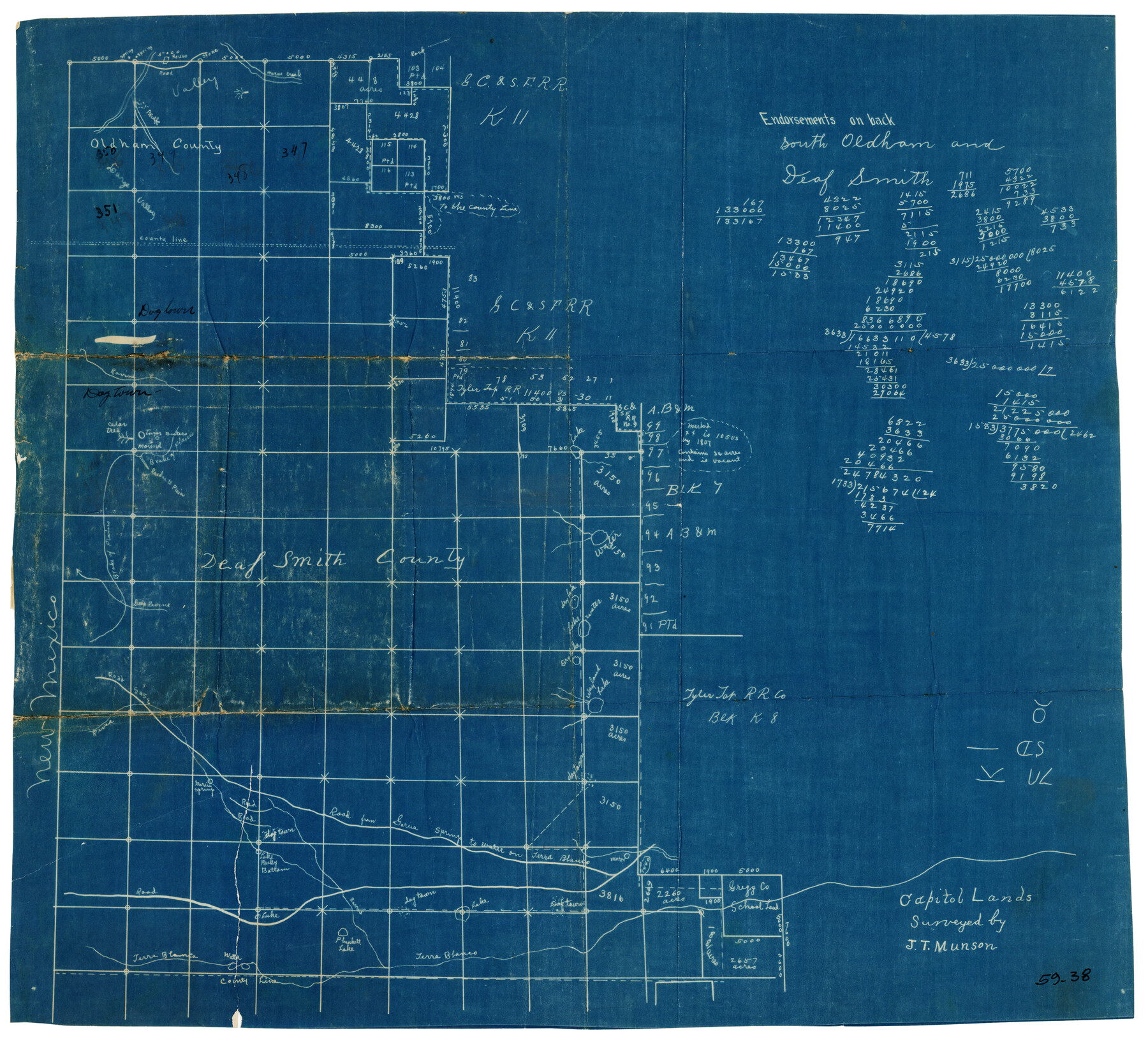 90511, Capitol Lands Surveyed by J. T. Munson, Twichell Survey Records