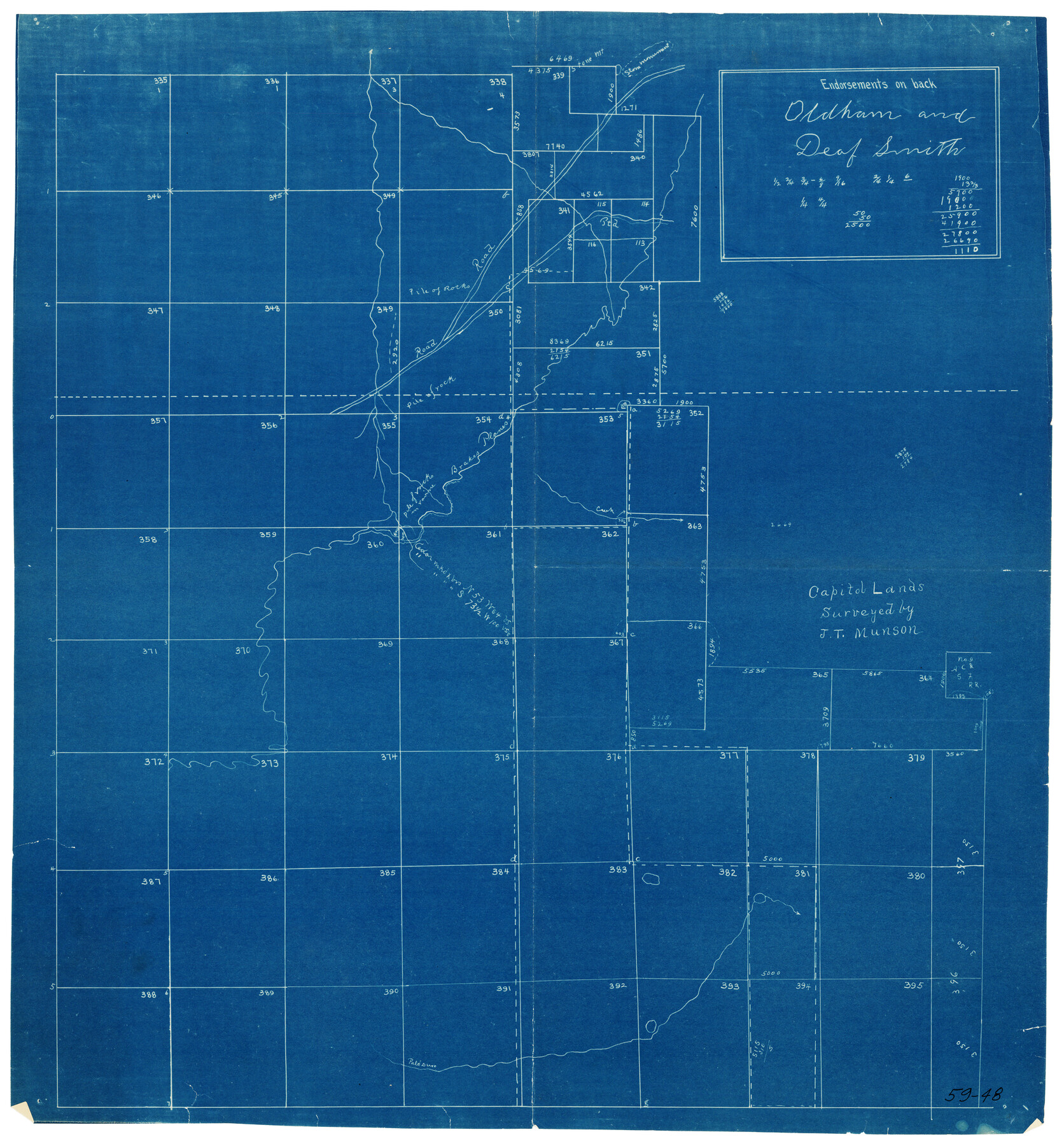 90524, Capitol Lands Surveyed by J. T. Munson, Twichell Survey Records